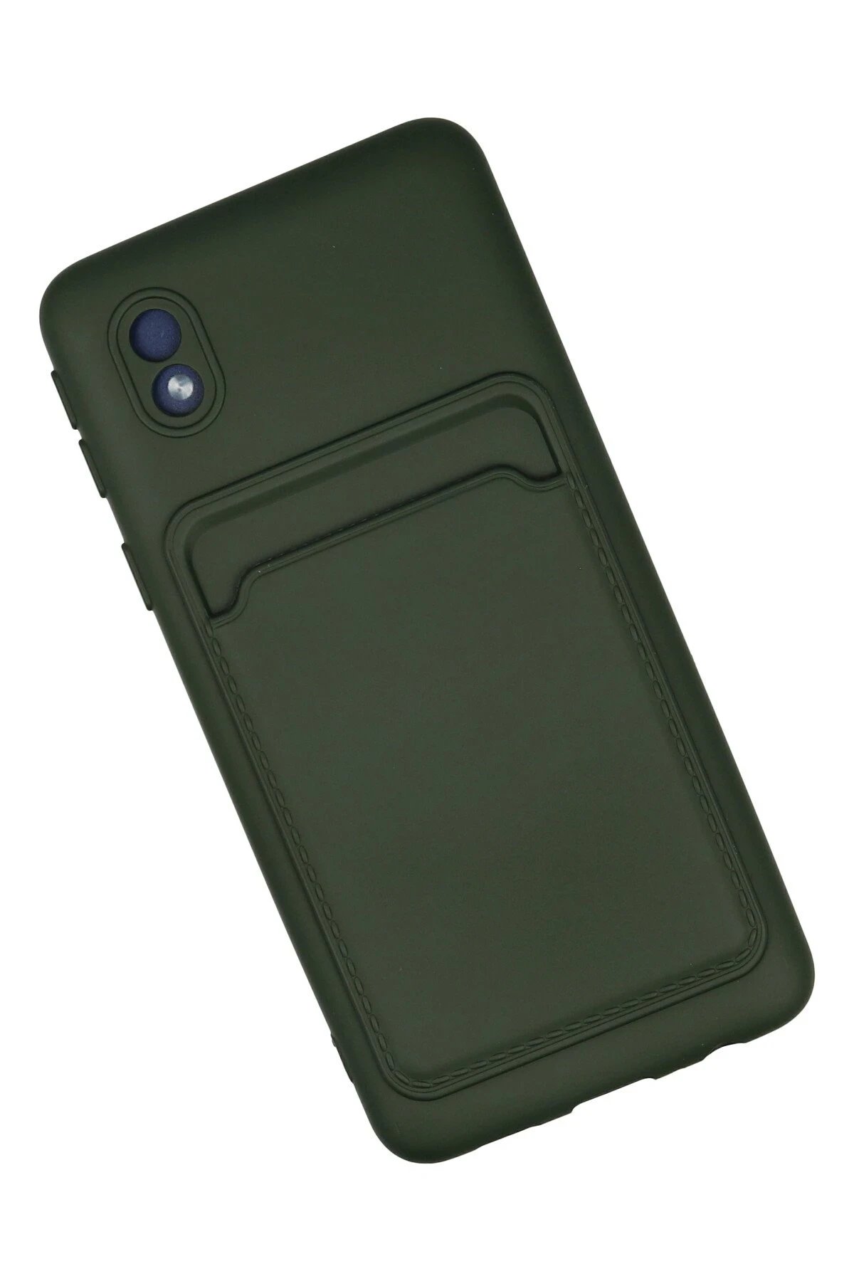 Newface Samsung Galaxy A01 Core Kılıf Kelvin Kartvizitli Silikon - Koyu Yeşil