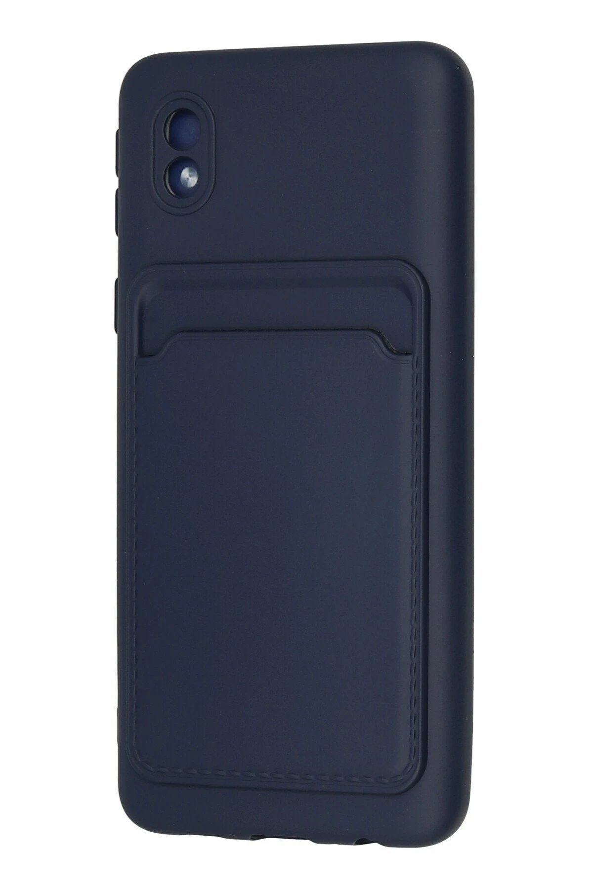 Newface Samsung Galaxy A01 Core Kılıf Kelvin Kartvizitli Silikon - Lacivert