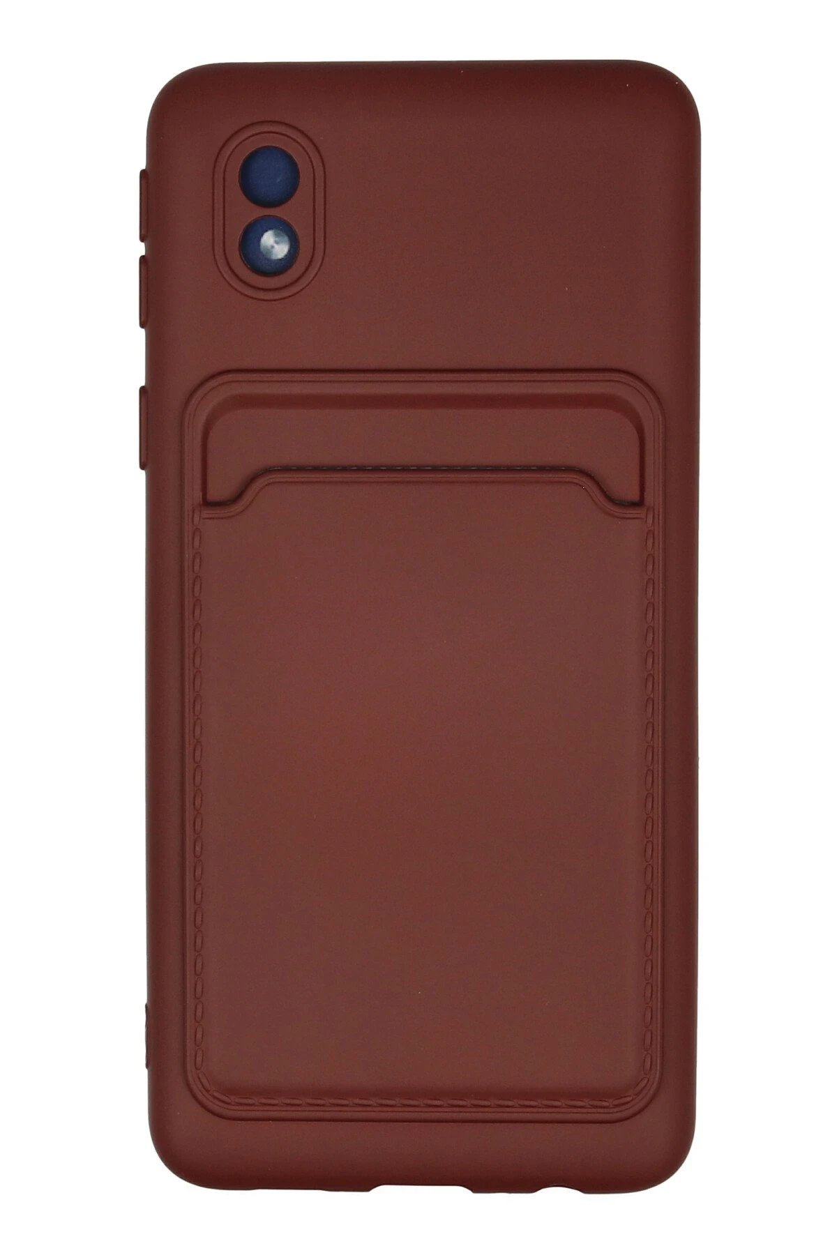 Newface Samsung Galaxy A01 Core Kılıf Kelvin Kartvizitli Silikon - Bordo