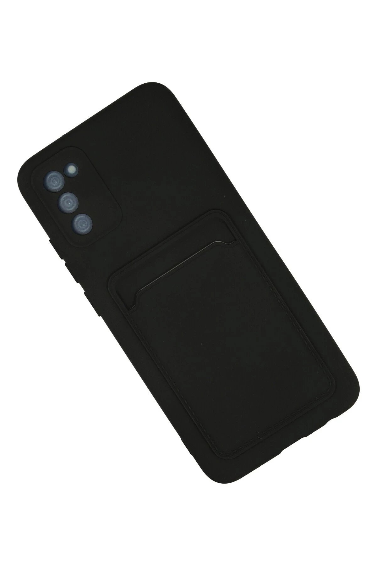 Newface Samsung Galaxy A02S Kılıf Kelvin Kartvizitli Silikon - Siyah