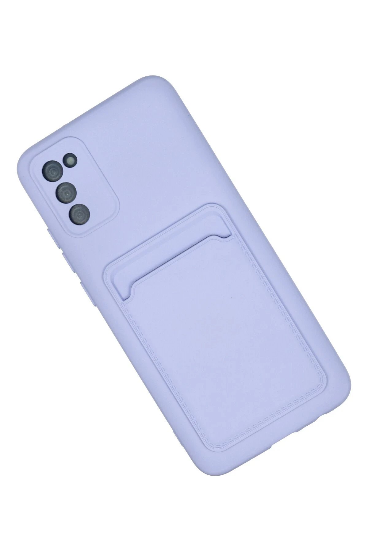 Newface Samsung Galaxy A02S Kılıf Kelvin Kartvizitli Silikon - Lila