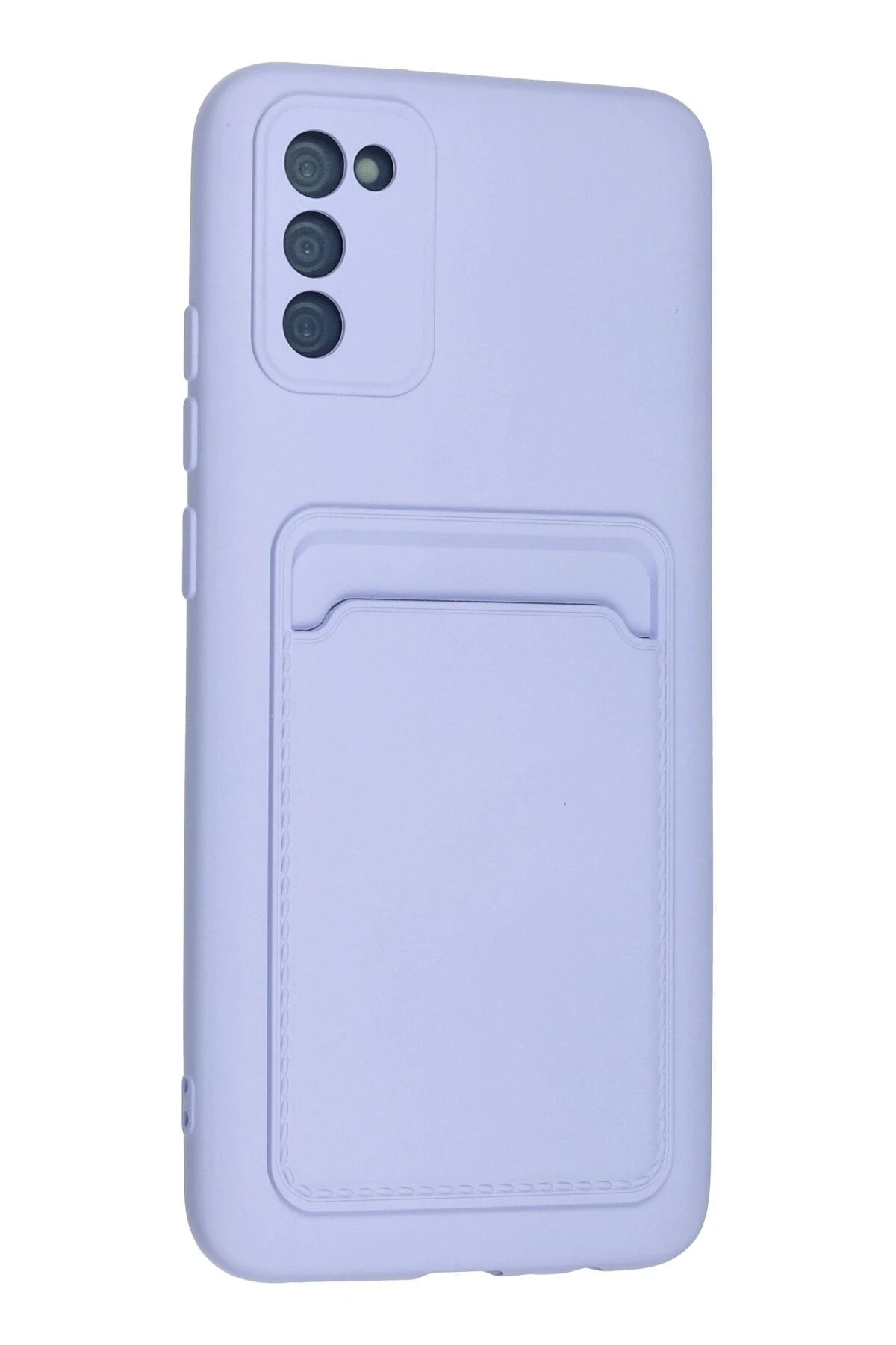 Newface Samsung Galaxy A02S Kılıf Kelvin Kartvizitli Silikon - Lila