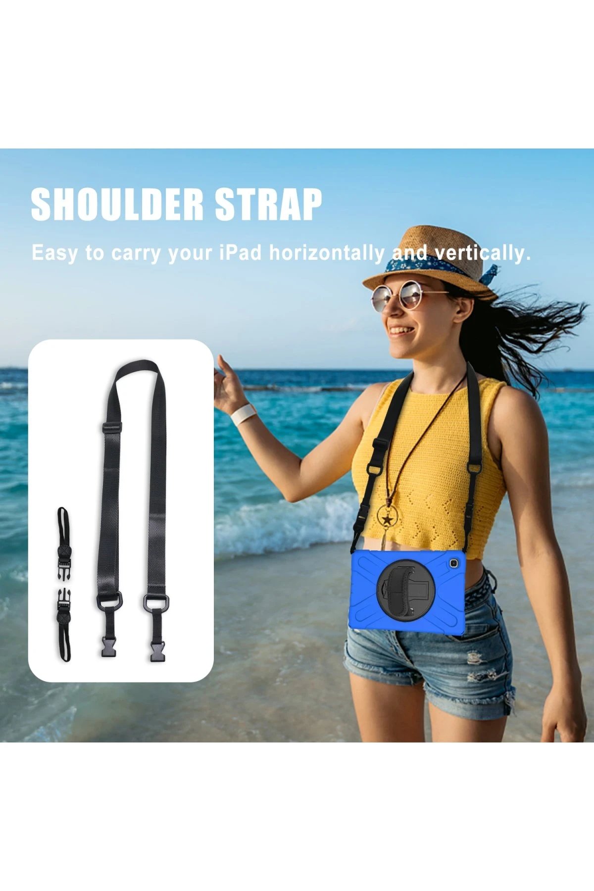 Newface Samsung Galaxy T220 Tab A7 Lite 8.7 Kılıf Amazing Tablet Kapak - Mavi