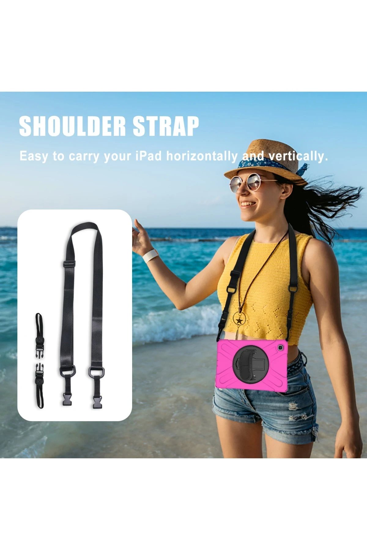 Newface Samsung Galaxy T220 Tab A7 Lite 8.7 Kılıf Amazing Tablet Kapak - Pembe