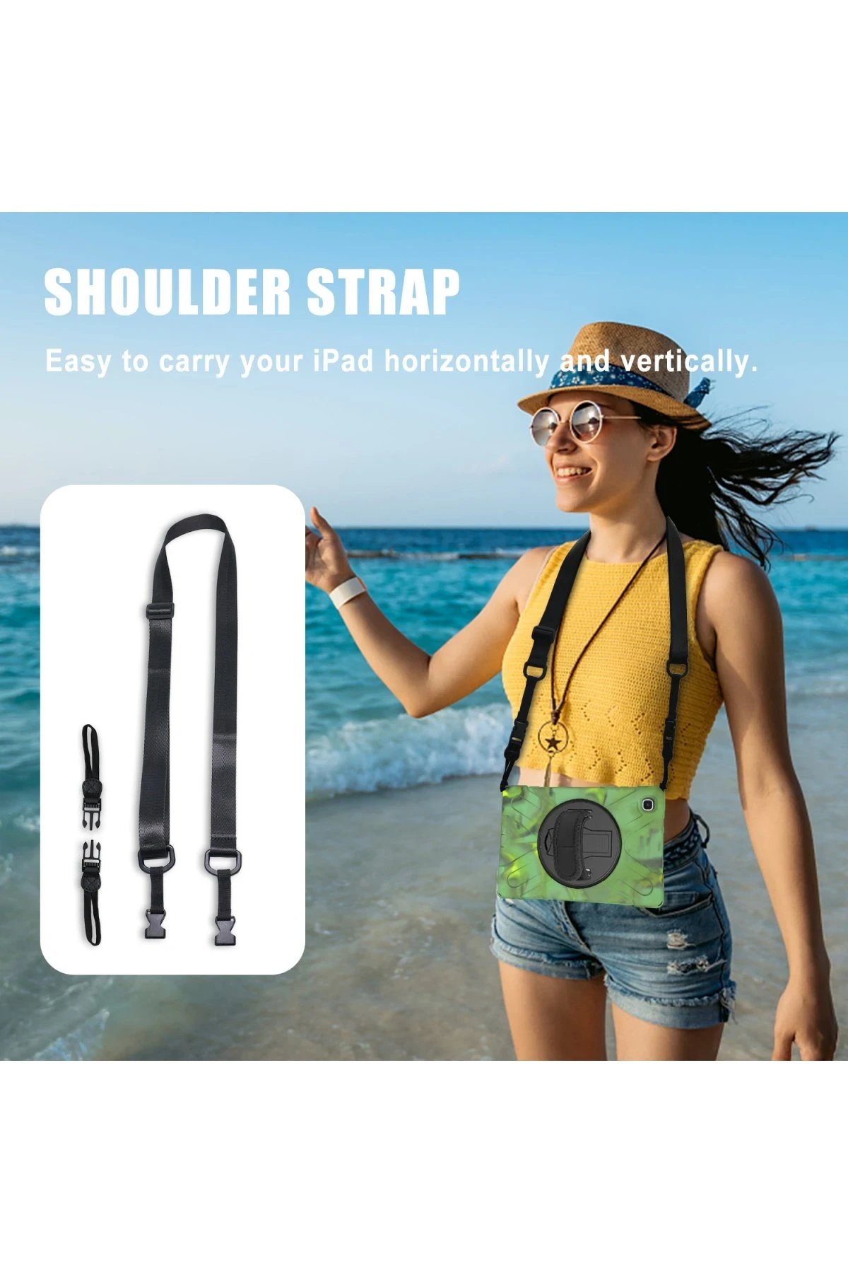 Newface Samsung Galaxy T220 Tab A7 Lite 8.7 Kılıf Amazing Tablet Kapak - Kamuflaj