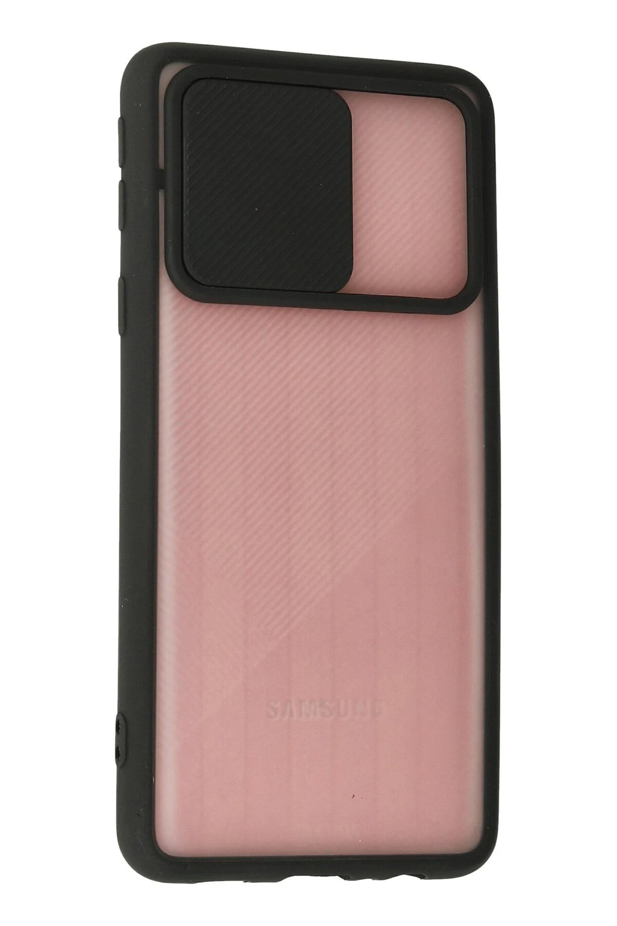 Newface Samsung Galaxy A01 Core Kılıf Palm Buzlu Kamera Sürgülü Silikon - Siyah