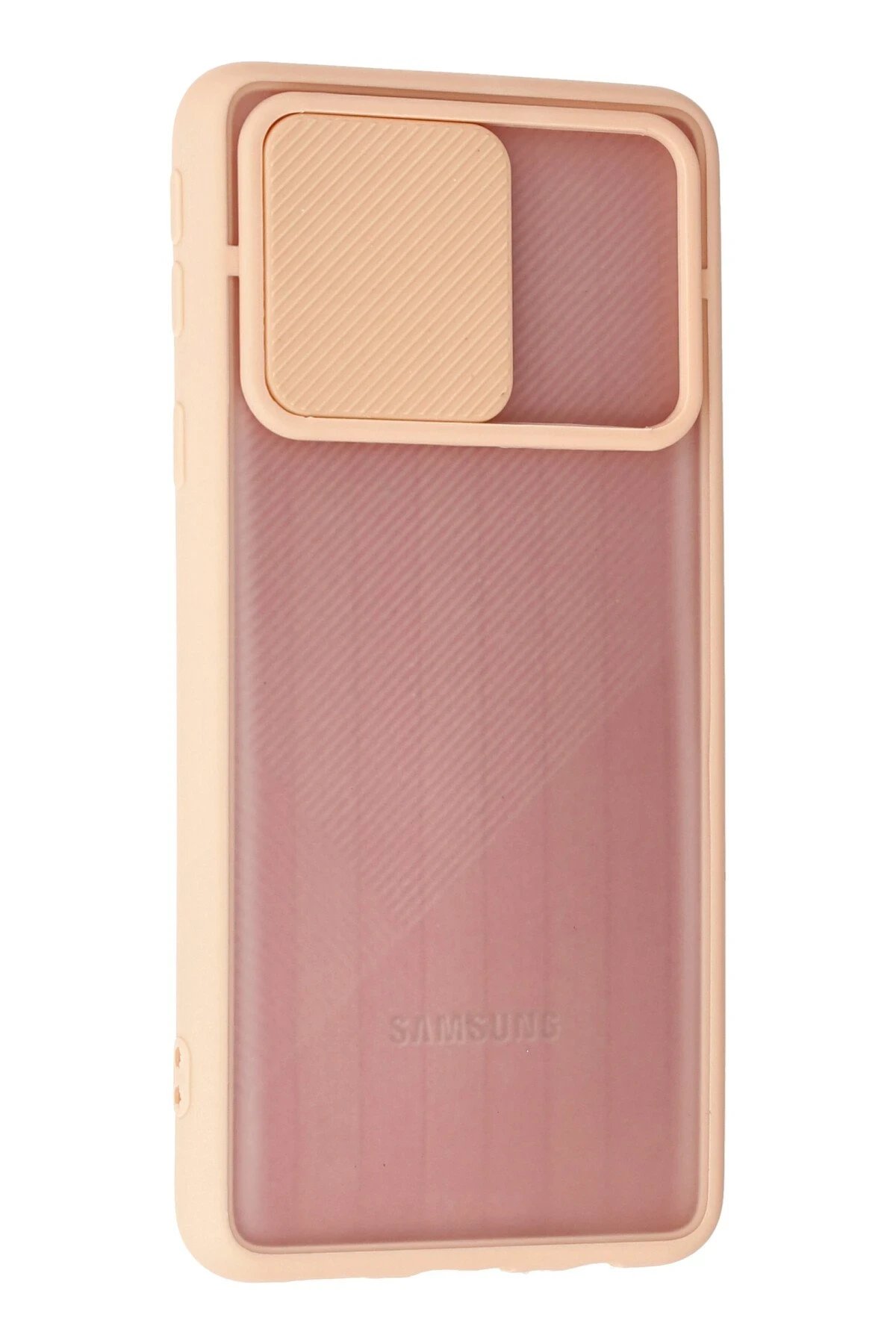 Newface Samsung Galaxy A01 Core Kılıf Palm Buzlu Kamera Sürgülü Silikon - Pembe