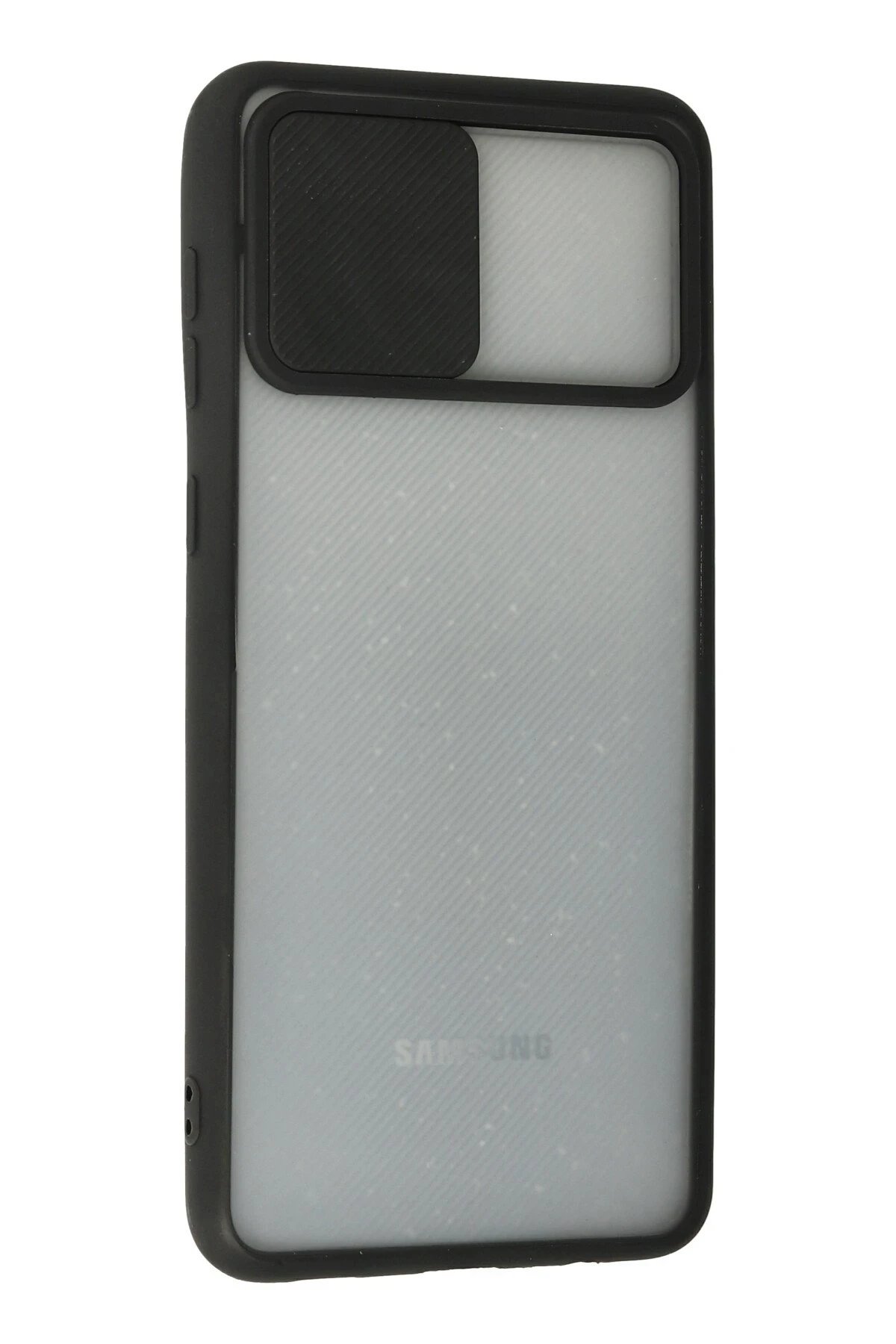 Newface Samsung Galaxy A02 Kılıf Palm Buzlu Kamera Sürgülü Silikon - Siyah