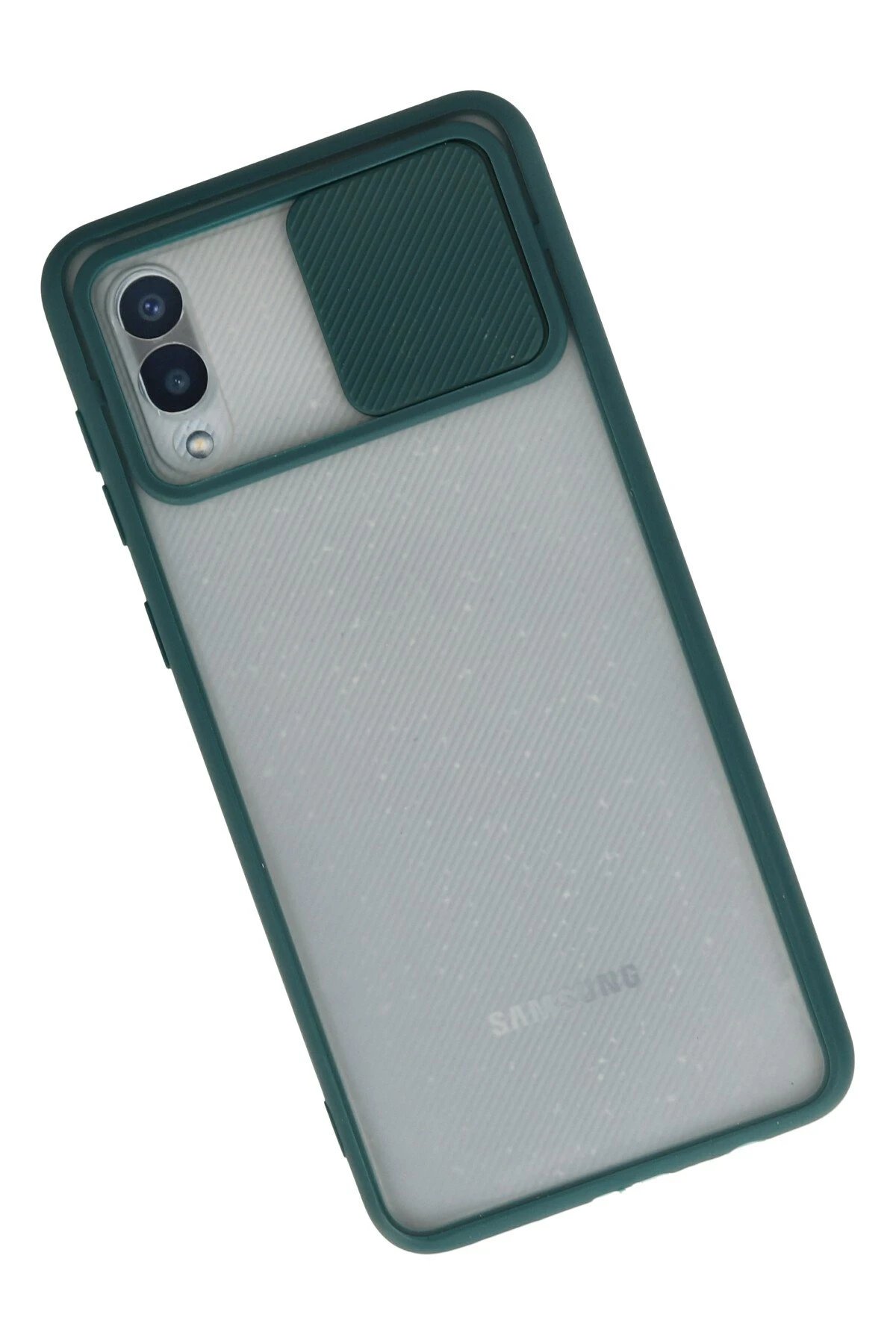 Newface Samsung Galaxy A02 Kılıf Palm Buzlu Kamera Sürgülü Silikon - Yeşil