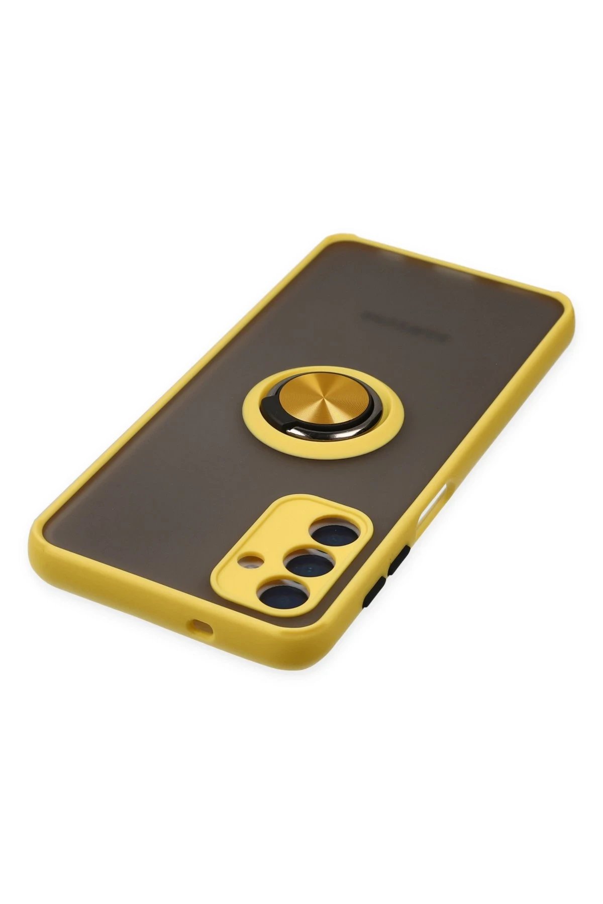 Newface Samsung Galaxy A04S Kılıf Montreal Yüzüklü Silikon Kapak - Sarı