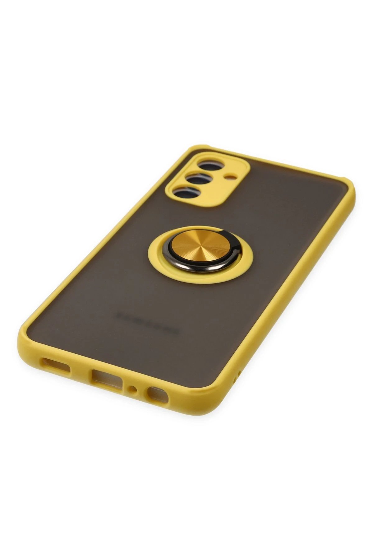 Newface Samsung Galaxy A04S Kılıf Montreal Yüzüklü Silikon Kapak - Sarı