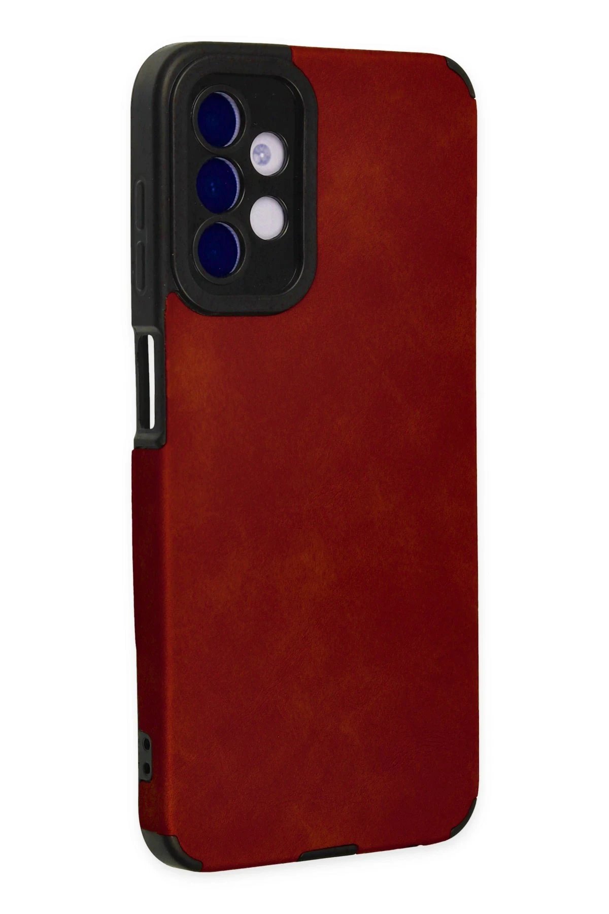 Newface Samsung Galaxy A04S Kılıf Loop Deri Silikon - Kırmızı