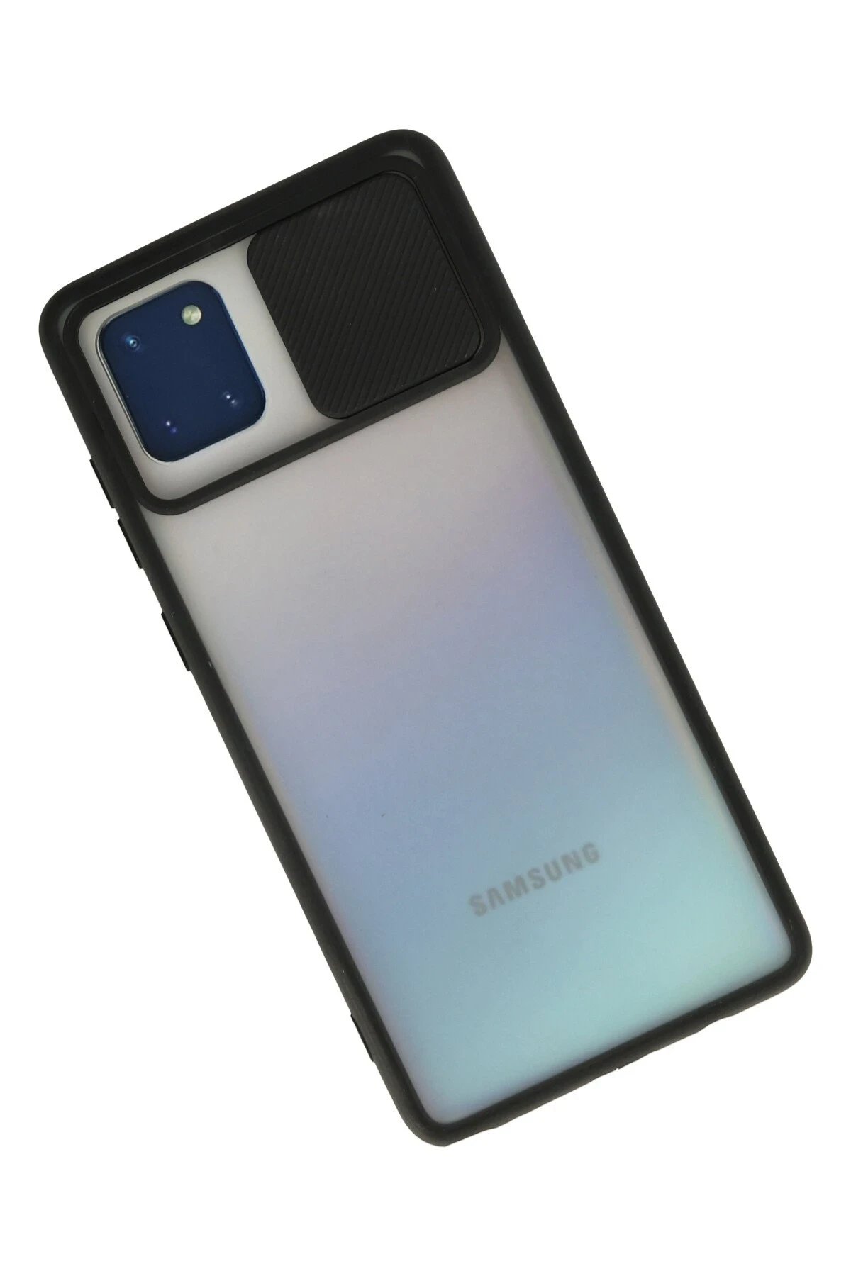 Newface Samsung Galaxy A81 / Note 10 Lite Kılıf Palm Buzlu Kamera Sürgülü Silikon - Siyah