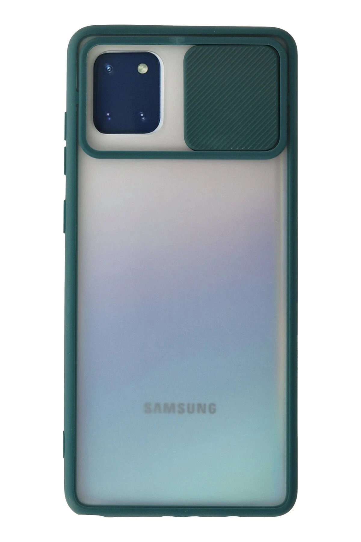 Newface Samsung Galaxy A81 / Note 10 Lite Kılıf Palm Buzlu Kamera Sürgülü Silikon - Yeşil