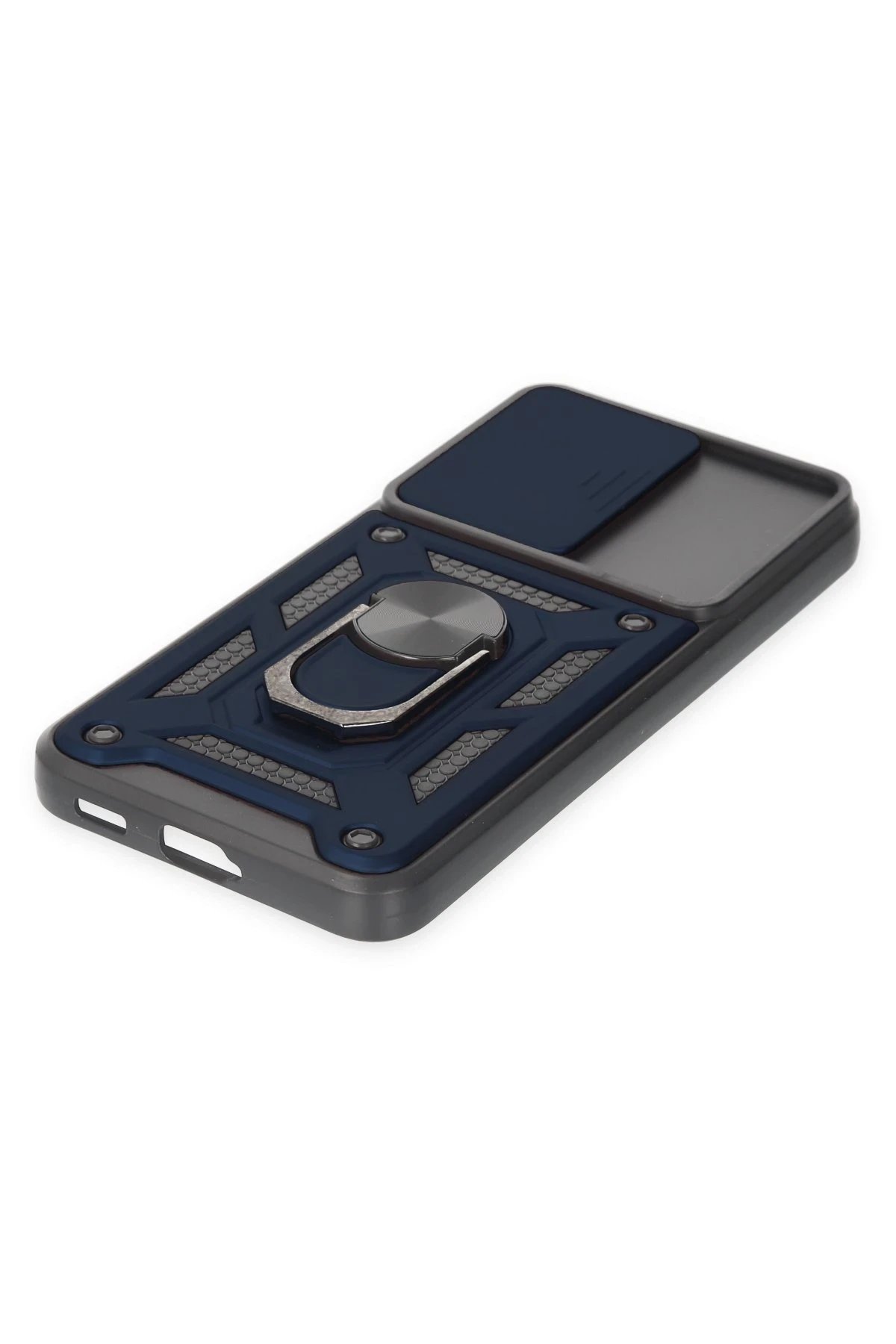 Newface Samsung Galaxy S23 FE Kılıf Pars Lens Yüzüklü Silikon - Lacivert