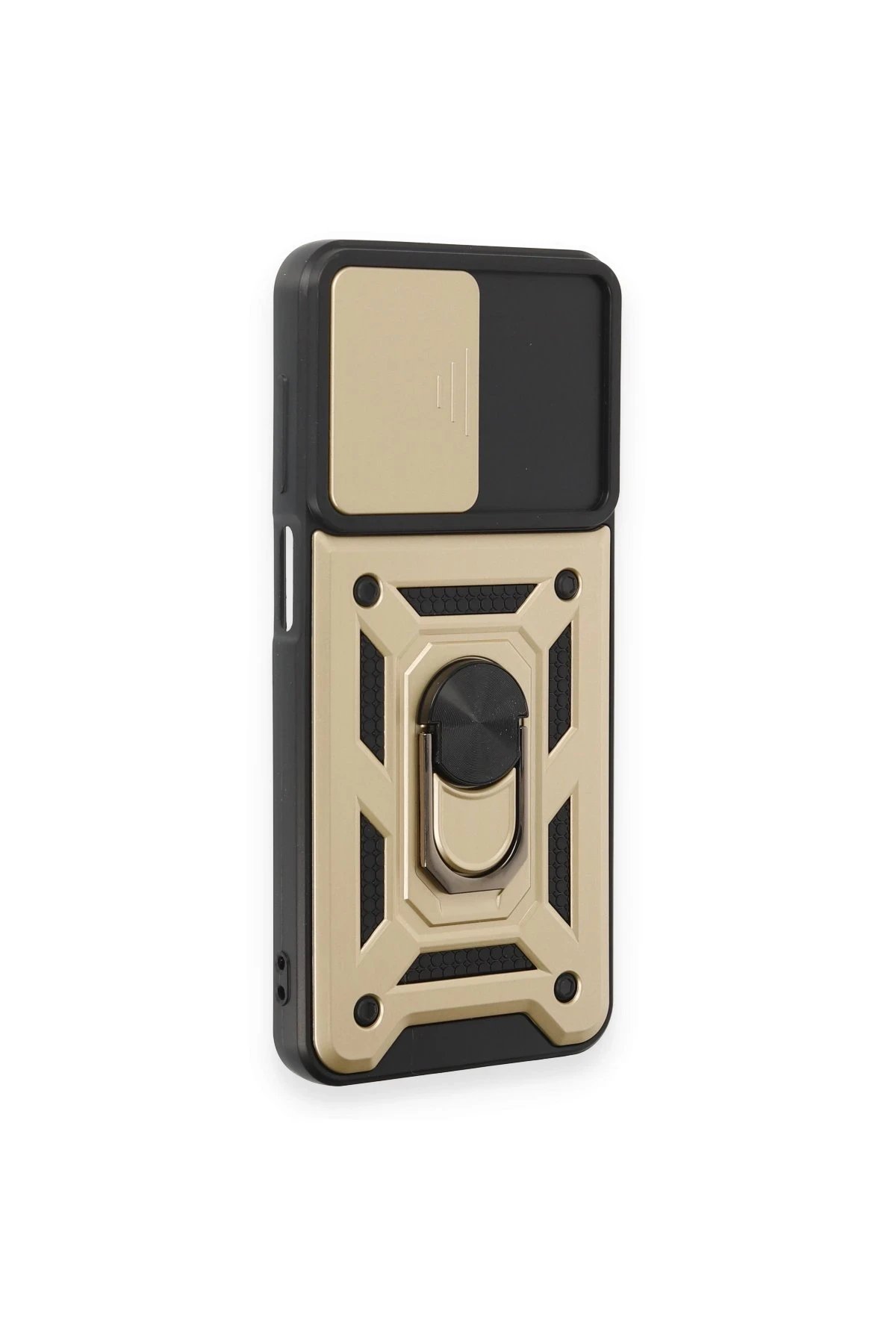 Newface Samsung Galaxy M14 5G Kılıf Pars Lens Yüzüklü Silikon - Gold