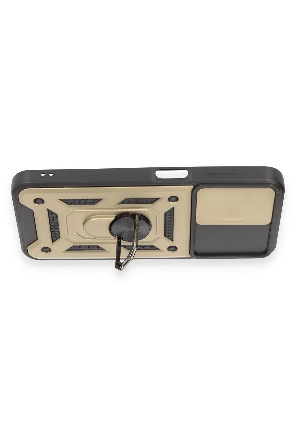 Newface Samsung Galaxy M14 5G Kılıf Pars Lens Yüzüklü Silikon - Gold