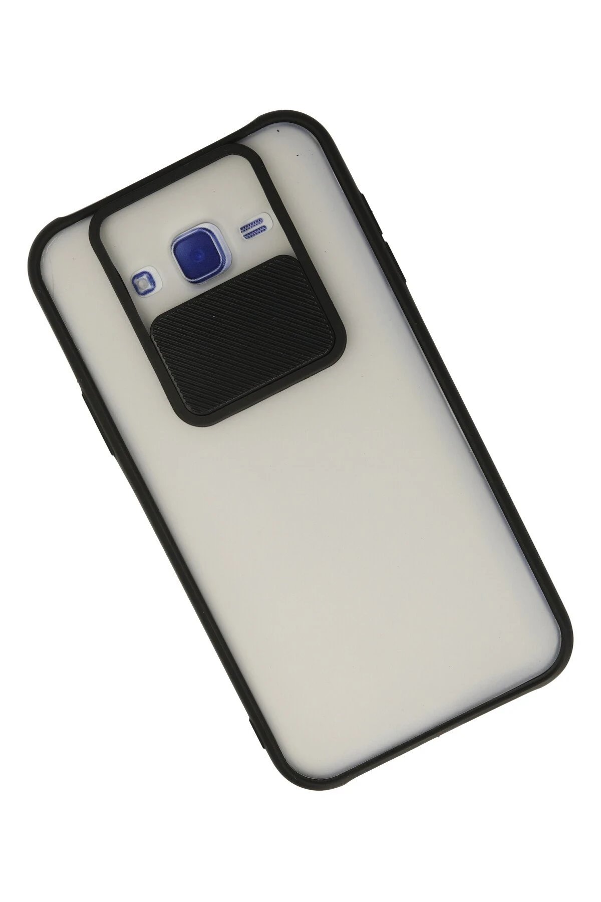 Newface Samsung Galaxy J7 Kılıf Palm Buzlu Kamera Sürgülü Silikon - Siyah