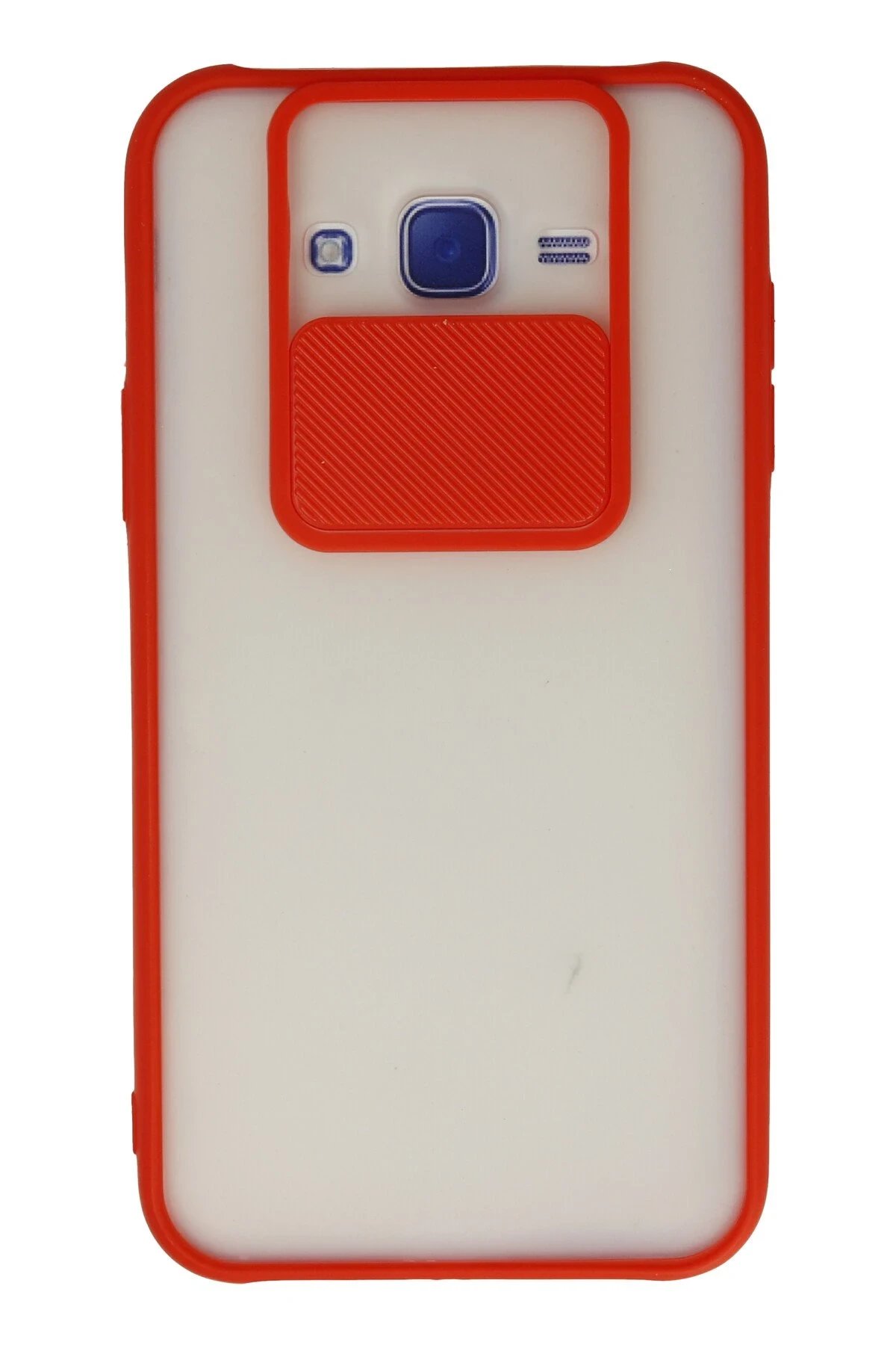 Newface Samsung Galaxy J7 Kılıf Palm Buzlu Kamera Sürgülü Silikon - Kırmızı