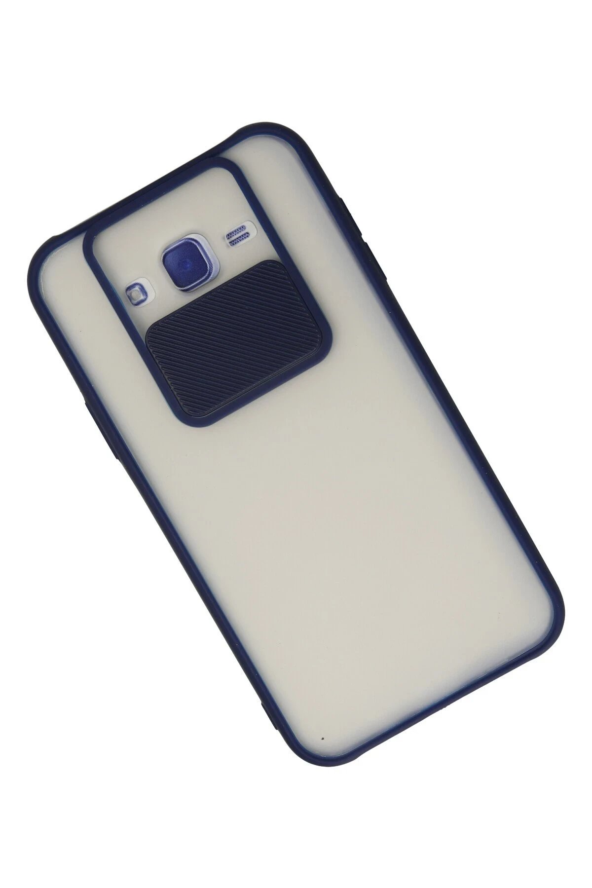 Newface Samsung Galaxy J7 Kılıf Palm Buzlu Kamera Sürgülü Silikon - Lacivert