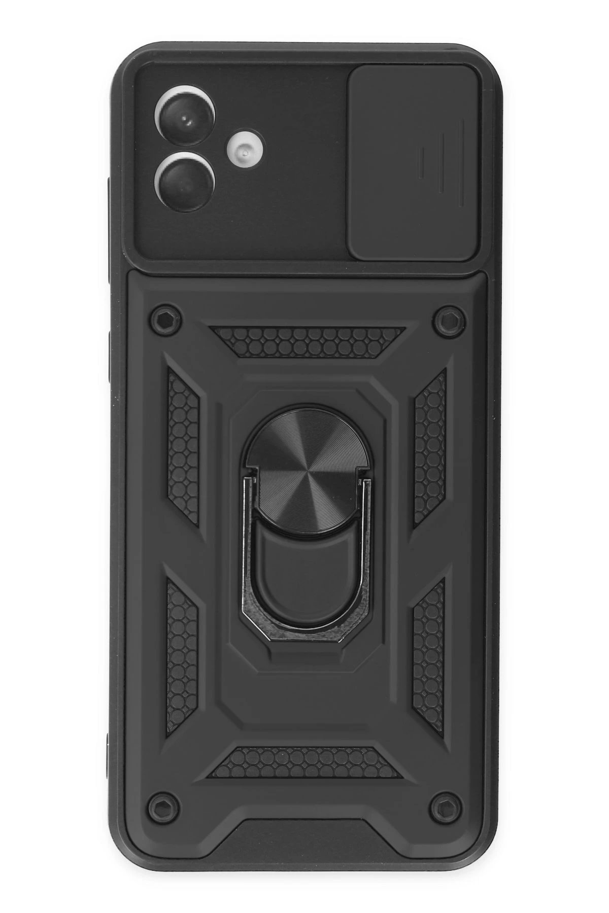 Newface Samsung Galaxy A04 Kılıf Pars Lens Yüzüklü Silikon - Siyah