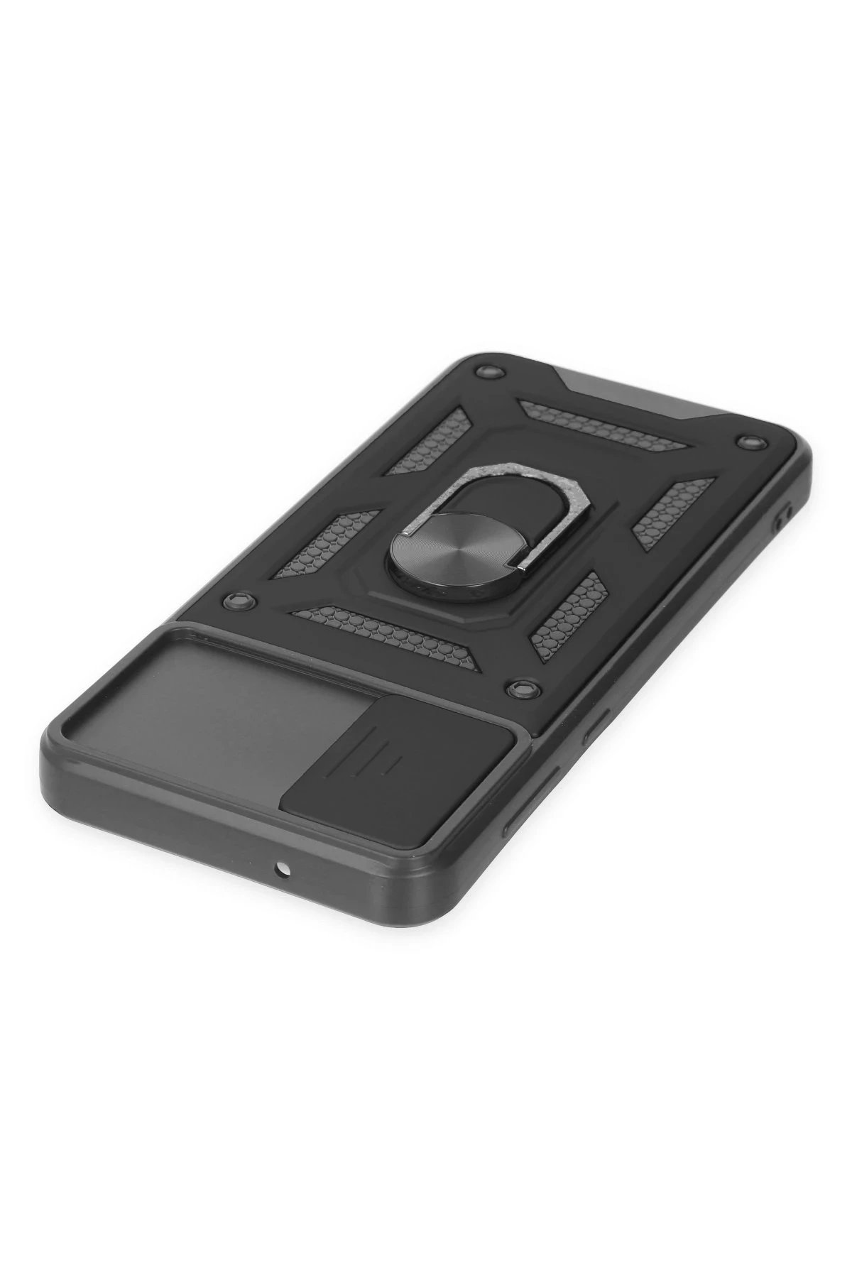 Newface Samsung Galaxy A04 Kılıf Pars Lens Yüzüklü Silikon - Siyah