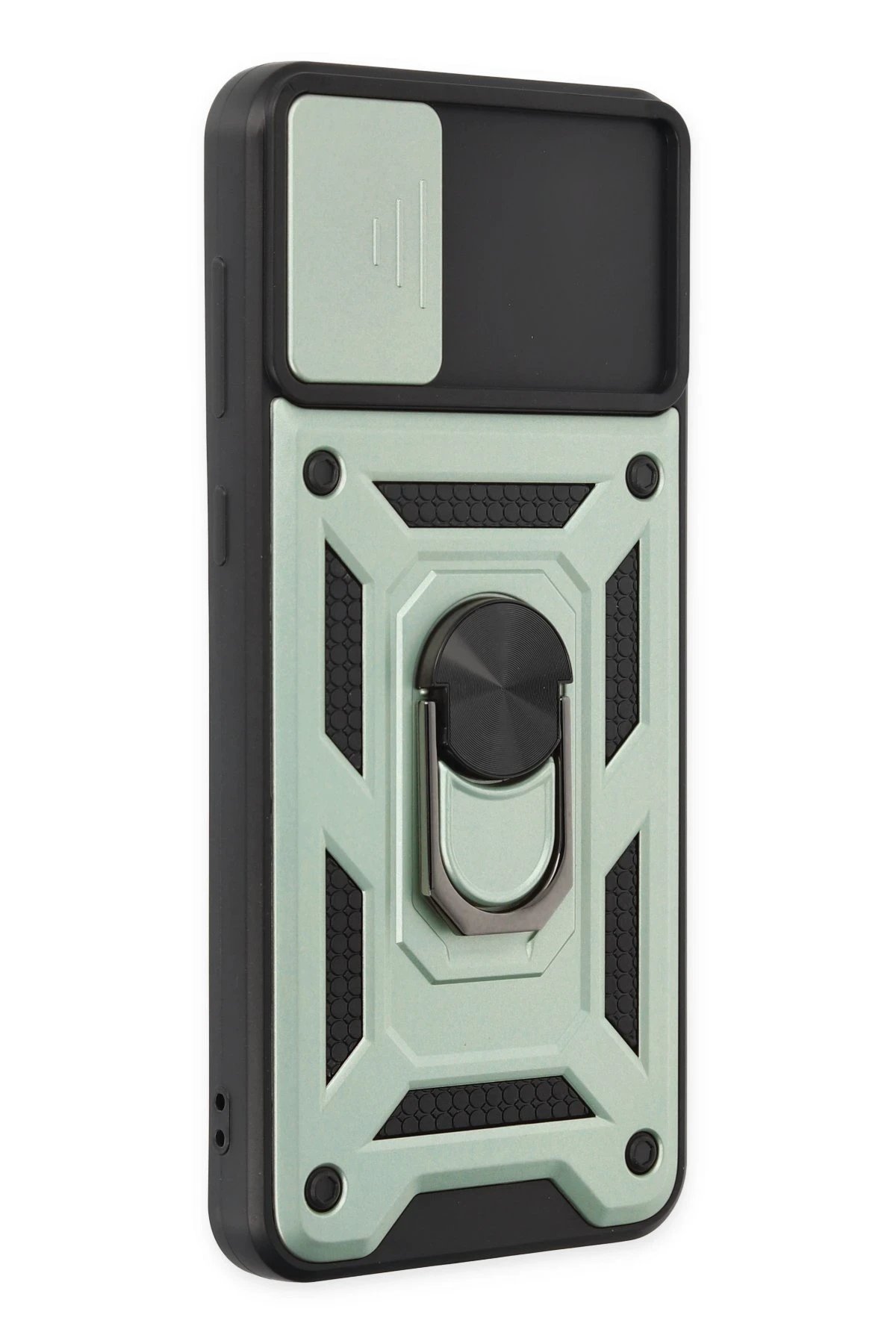 Newface Samsung Galaxy A04 Kılıf Pars Lens Yüzüklü Silikon - Yeşil