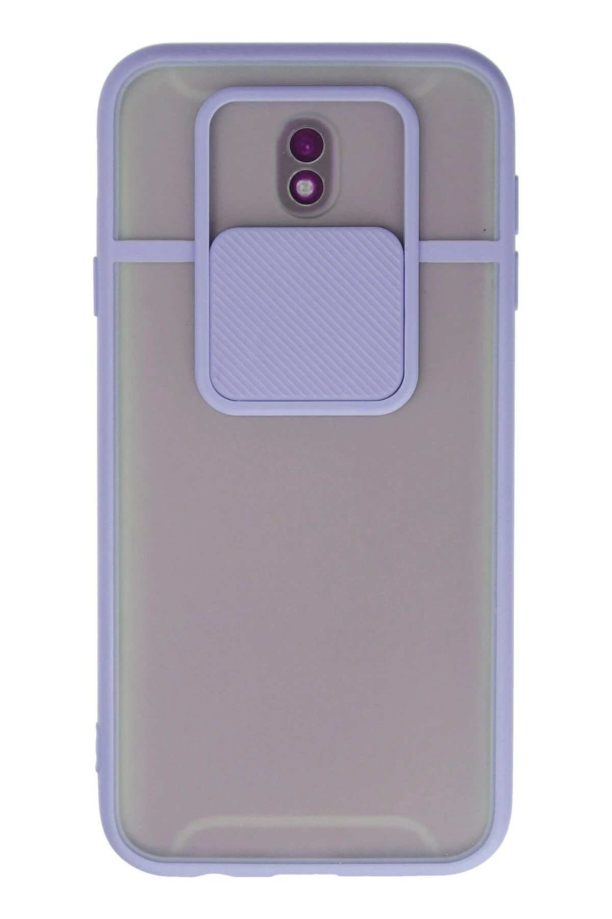 Newface Samsung Galaxy J7 Pro / J730 Kılıf Palm Buzlu Kamera Sürgülü Silikon - Lila