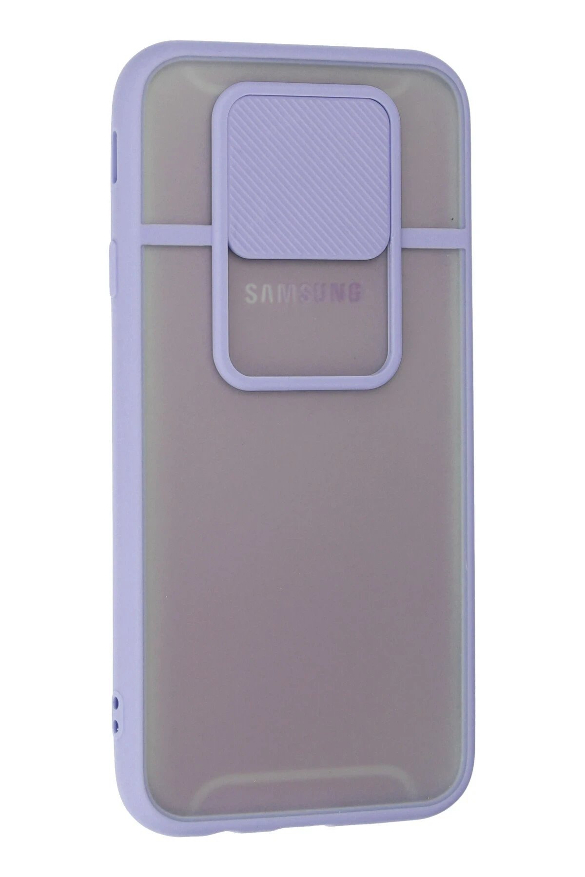 Newface Samsung Galaxy J7 Pro / J730 Kılıf Palm Buzlu Kamera Sürgülü Silikon - Lila