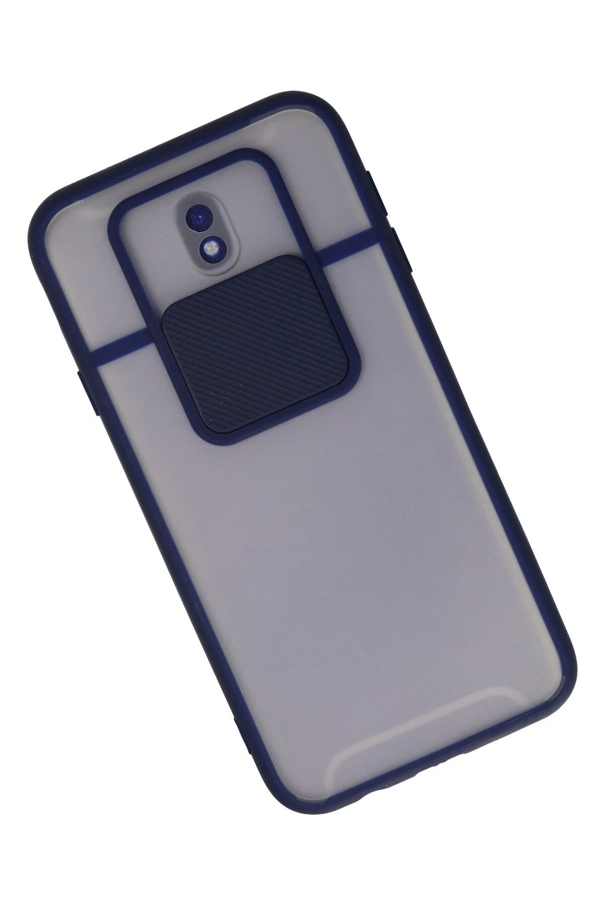 Newface Samsung Galaxy J7 Pro / J730 Kılıf Palm Buzlu Kamera Sürgülü Silikon - Lacivert