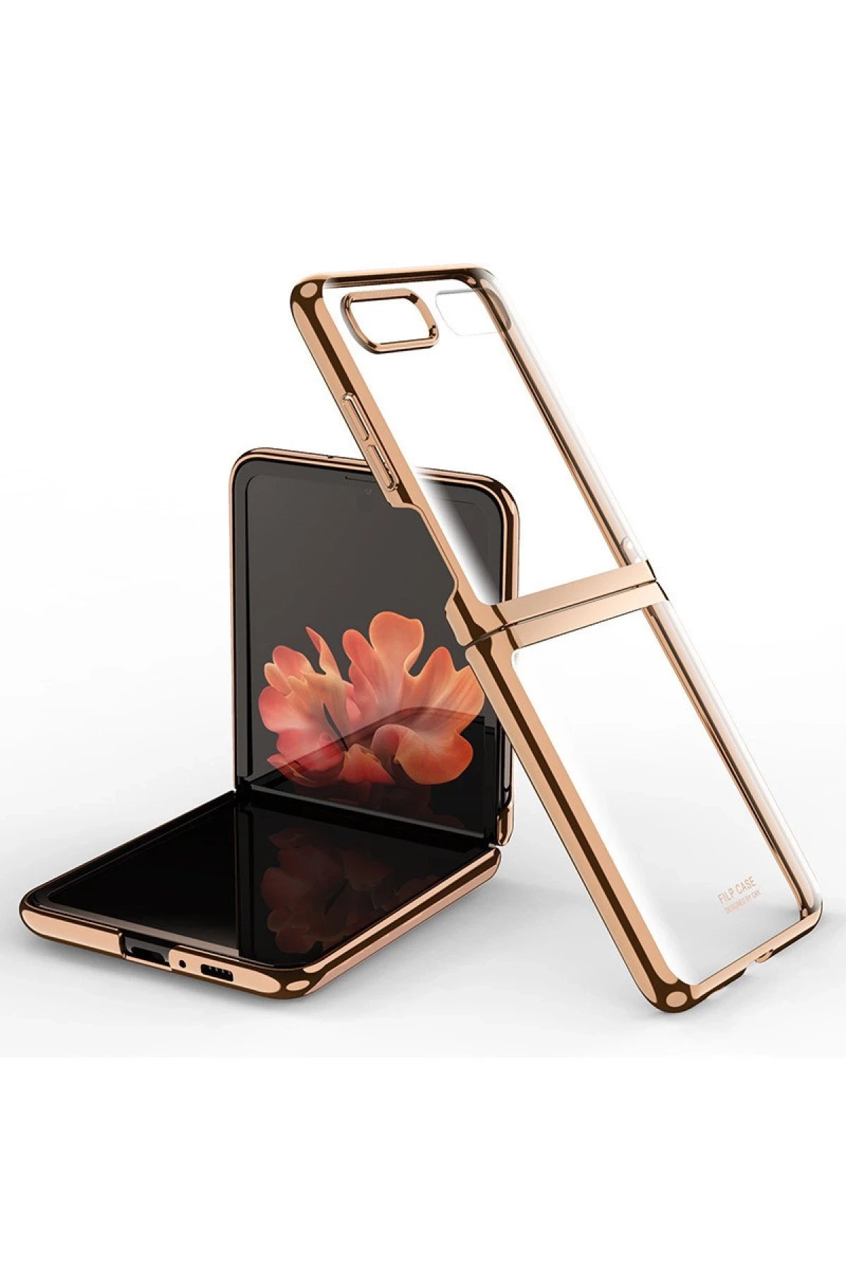 Newface Samsung Galaxy Z Flip 4 Kılıf Fold Element Kapak - Gold