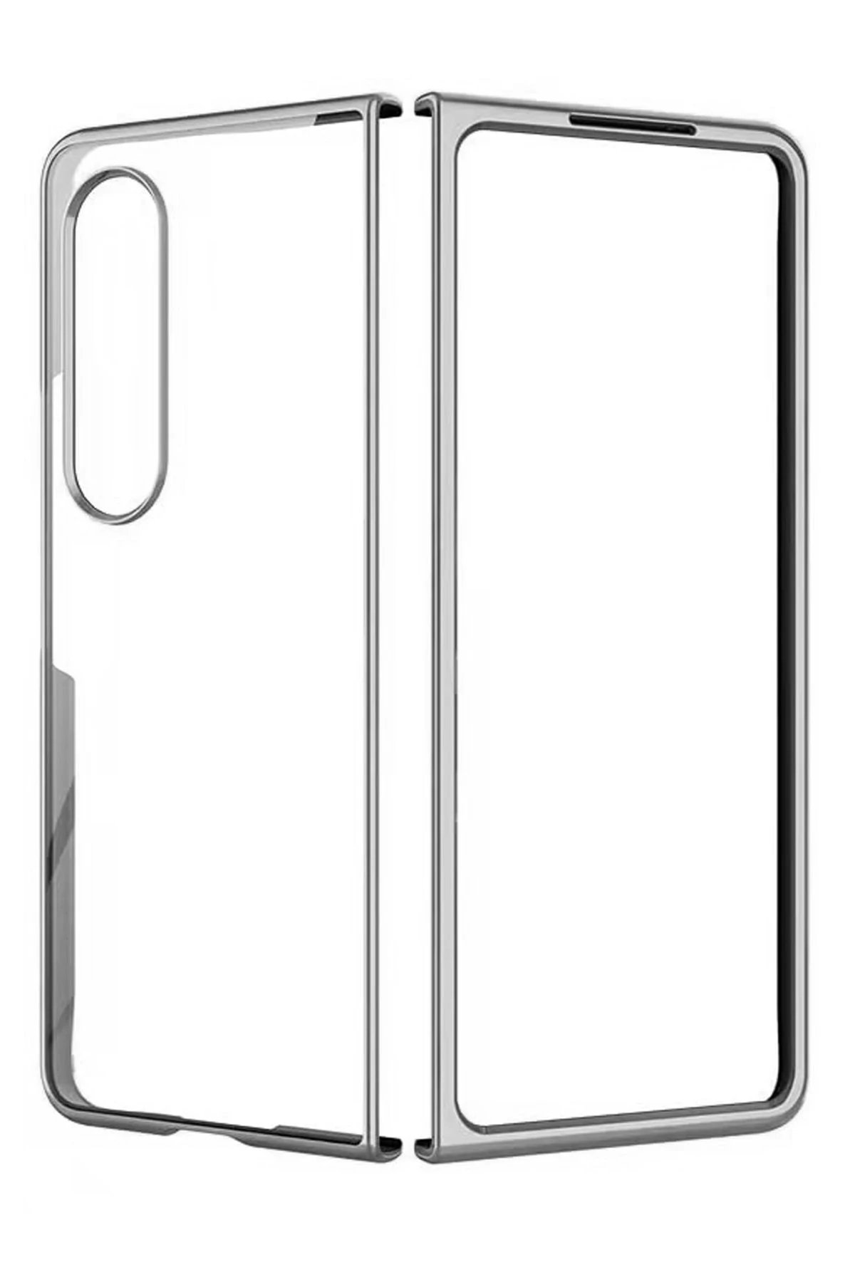 Newface Samsung Galaxy Z Fold 4 Kılıf Fold Element Kapak - Gümüş