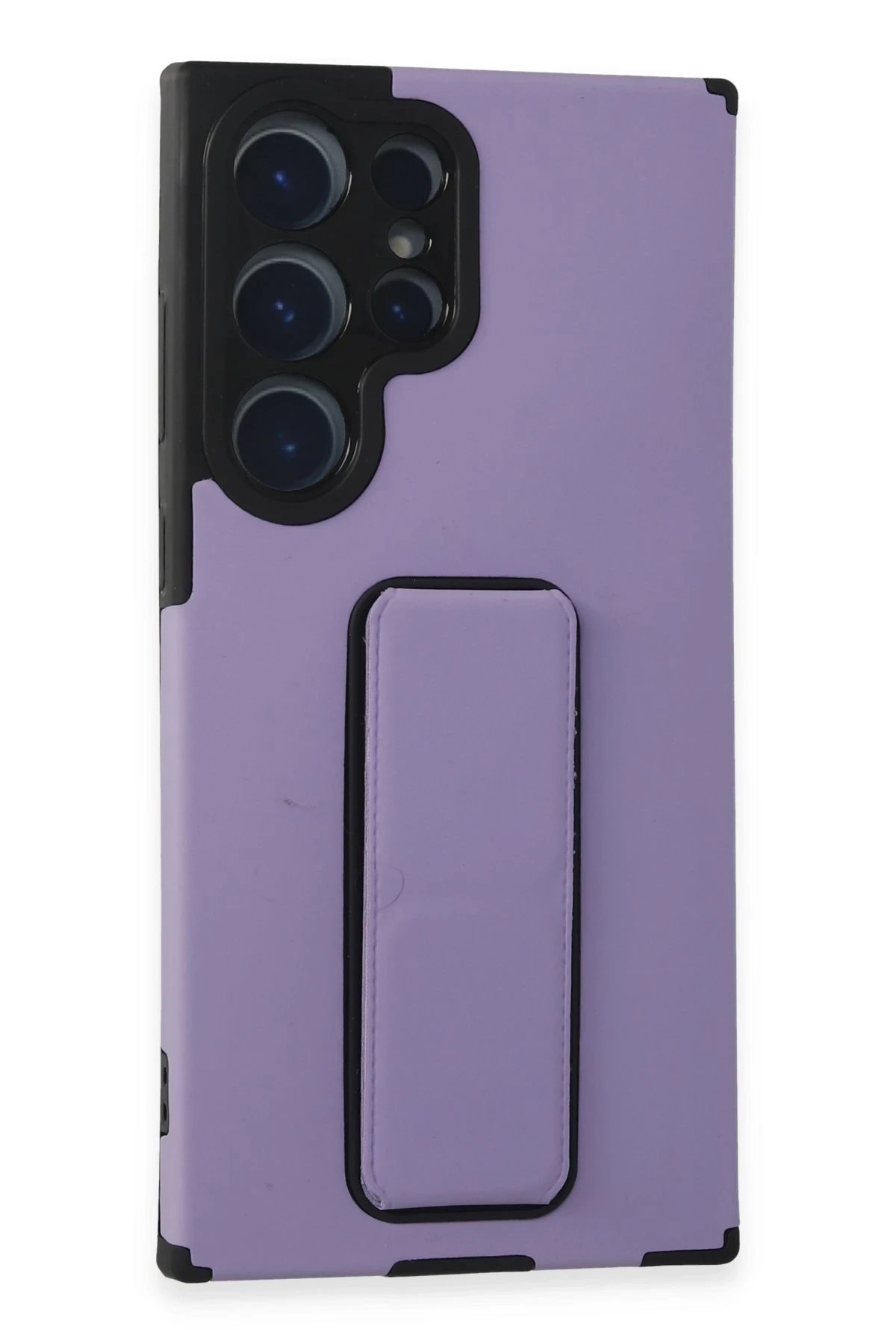 Newface Samsung Galaxy S23 Ultra Kılıf Mega Standlı Silikon - Lila