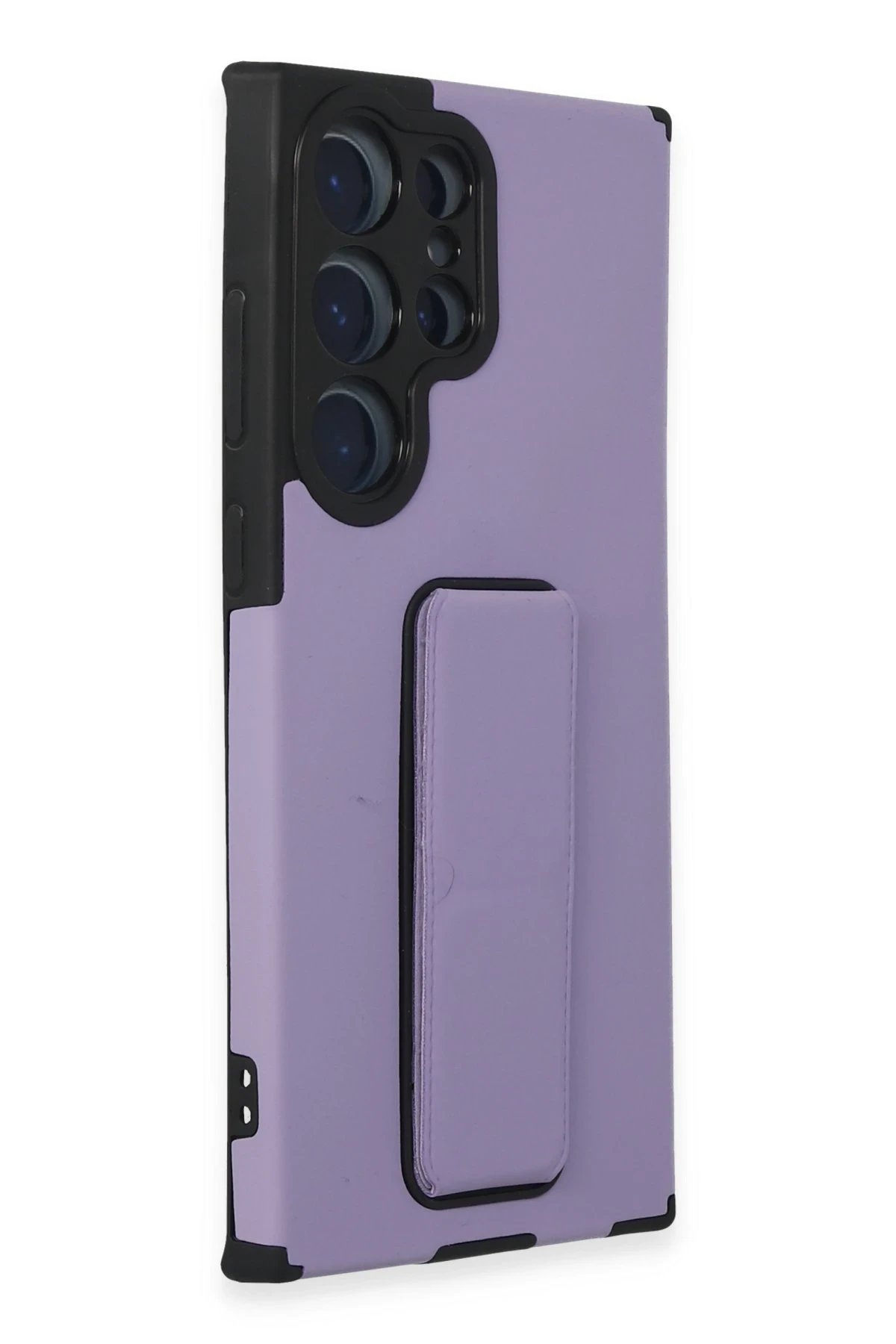 Newface Samsung Galaxy S23 Ultra Kılıf Mega Standlı Silikon - Lila