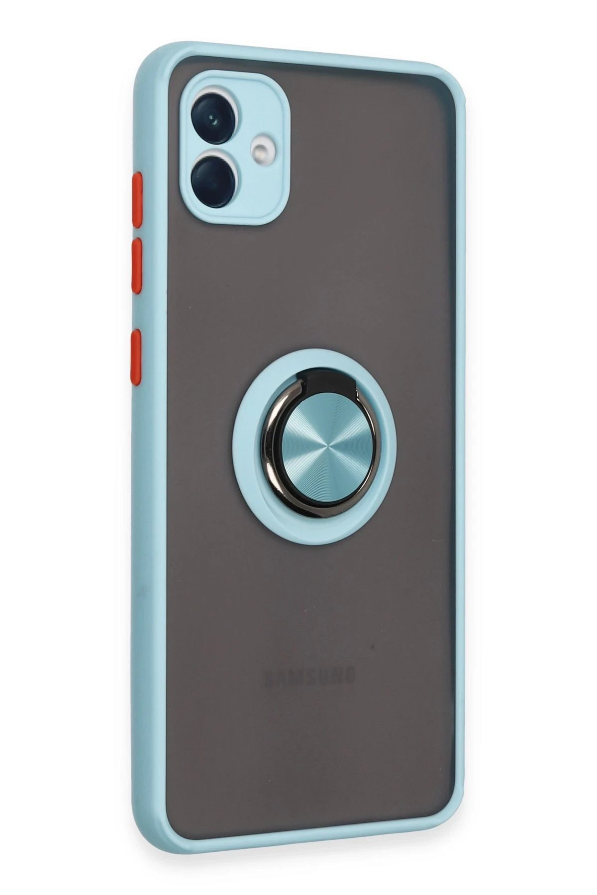 Newface Samsung Galaxy A04 Kılıf Montreal Yüzüklü Silikon Kapak - Buz Mavi