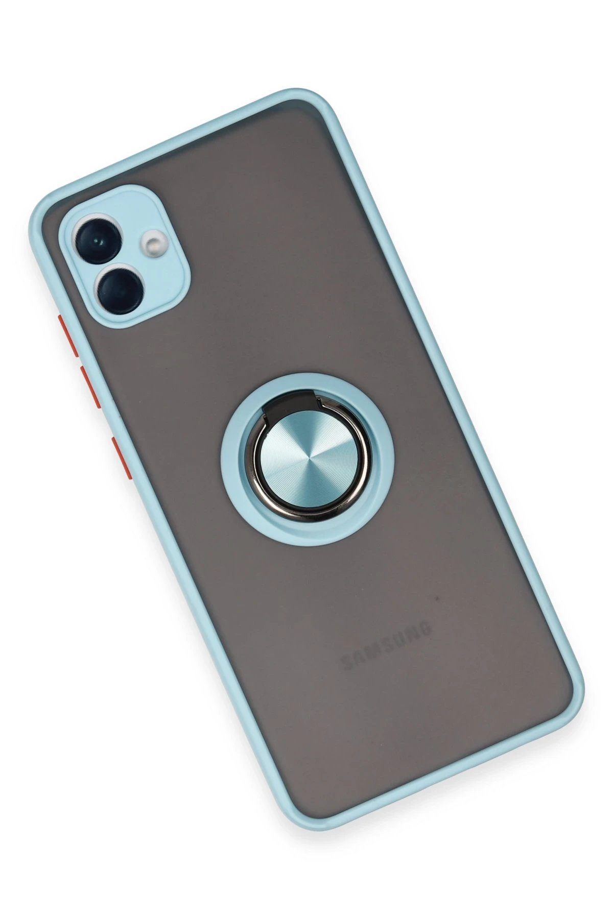 Newface Samsung Galaxy A04 Kılıf Montreal Yüzüklü Silikon Kapak - Buz Mavi