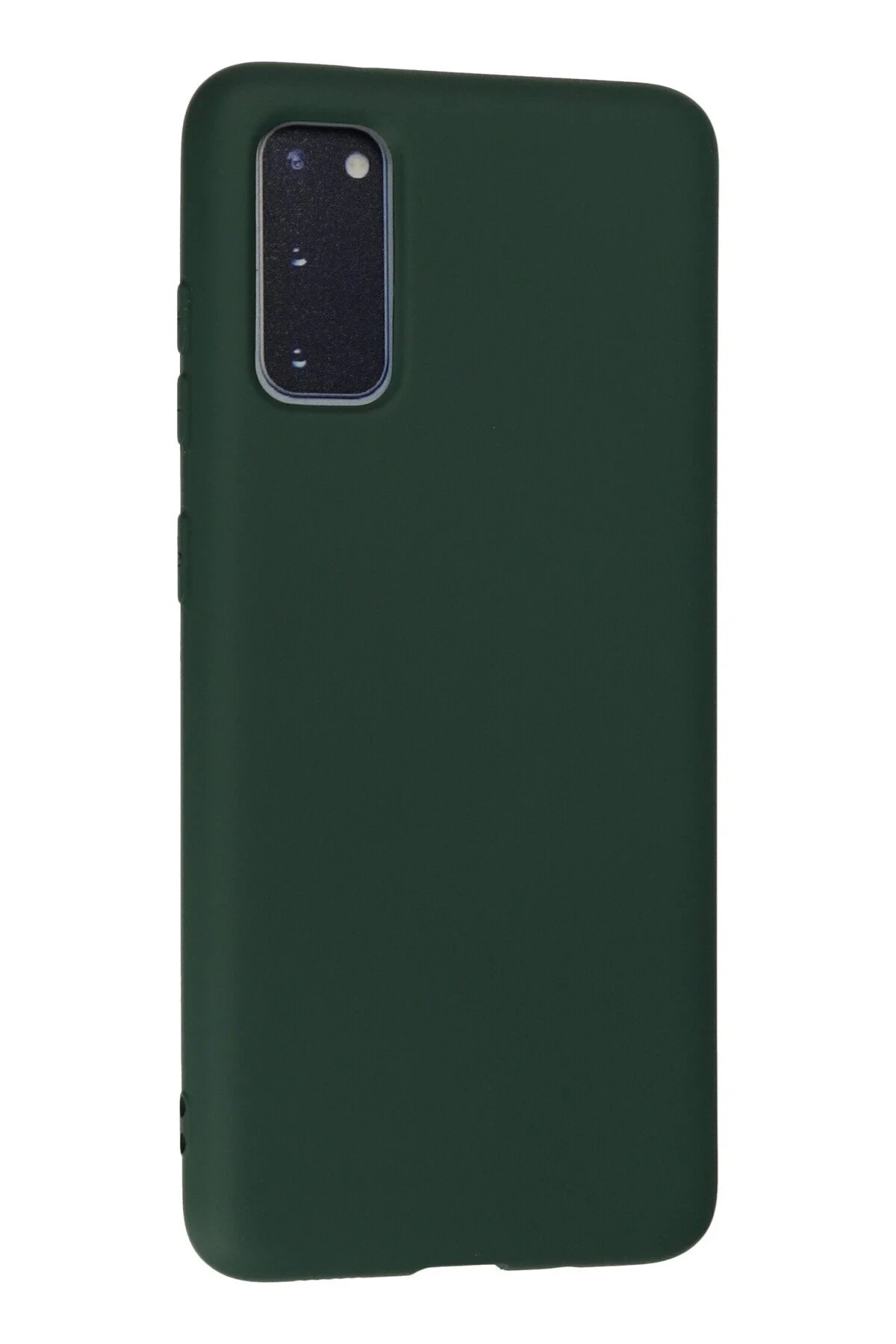 Newface Samsung Galaxy S20 Kılıf Nano içi Kadife Silikon - Koyu Yeşil