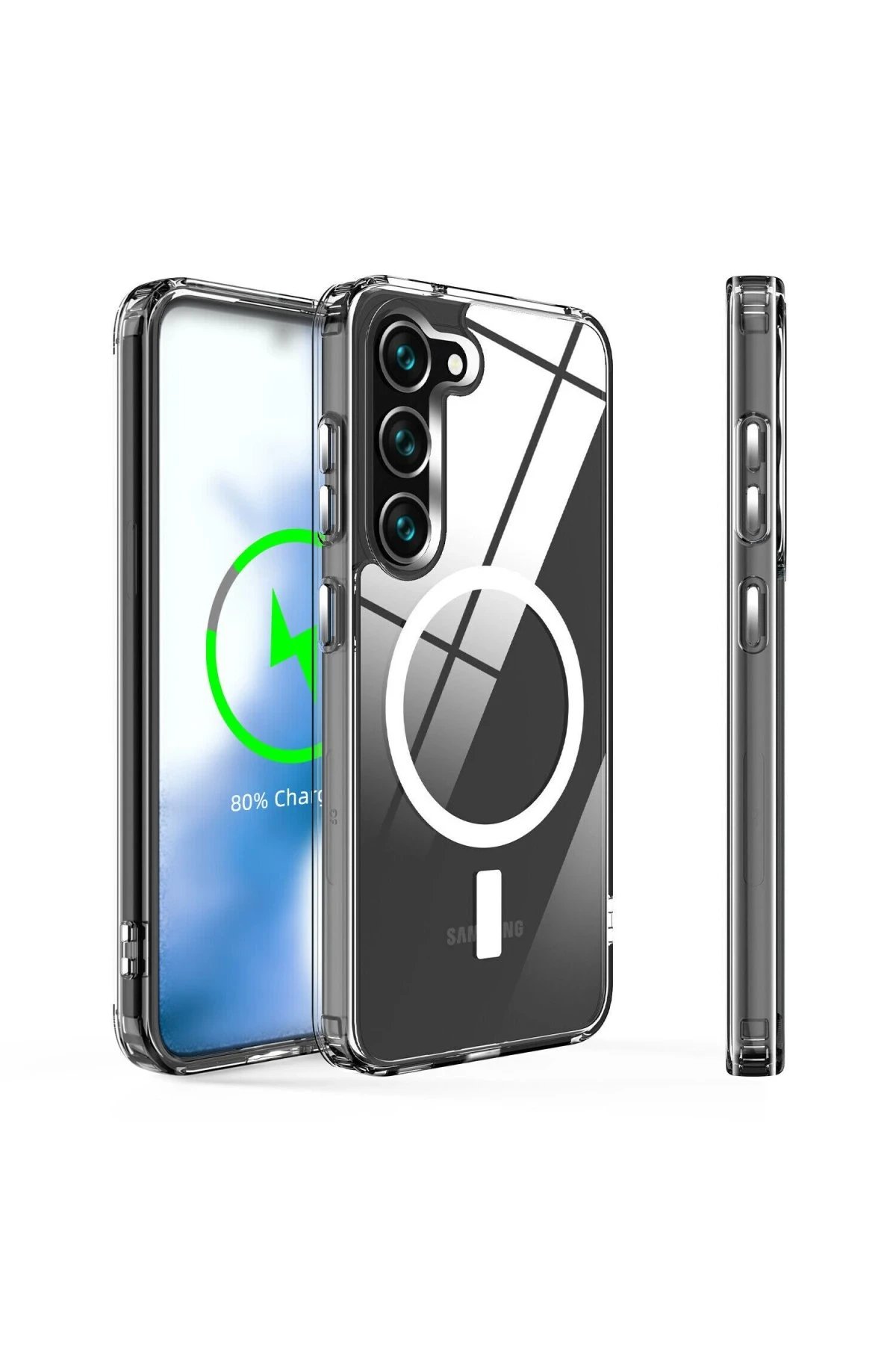 Newface Samsung Galaxy S23 Plus Kılıf Magneticsafe Şeffaf Silikon - Şeffaf