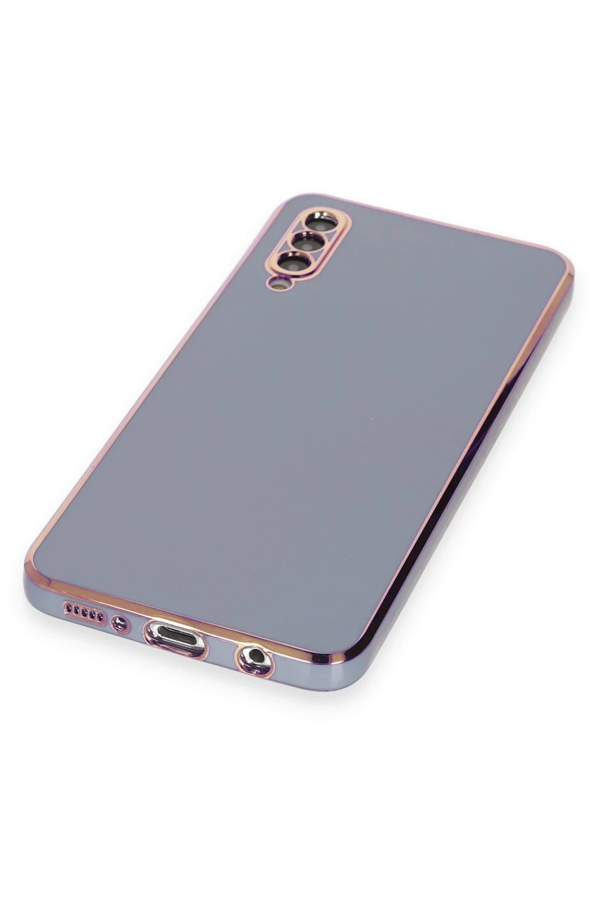 Newface Samsung Galaxy A70 Kılıf Volet Silikon - Mavi