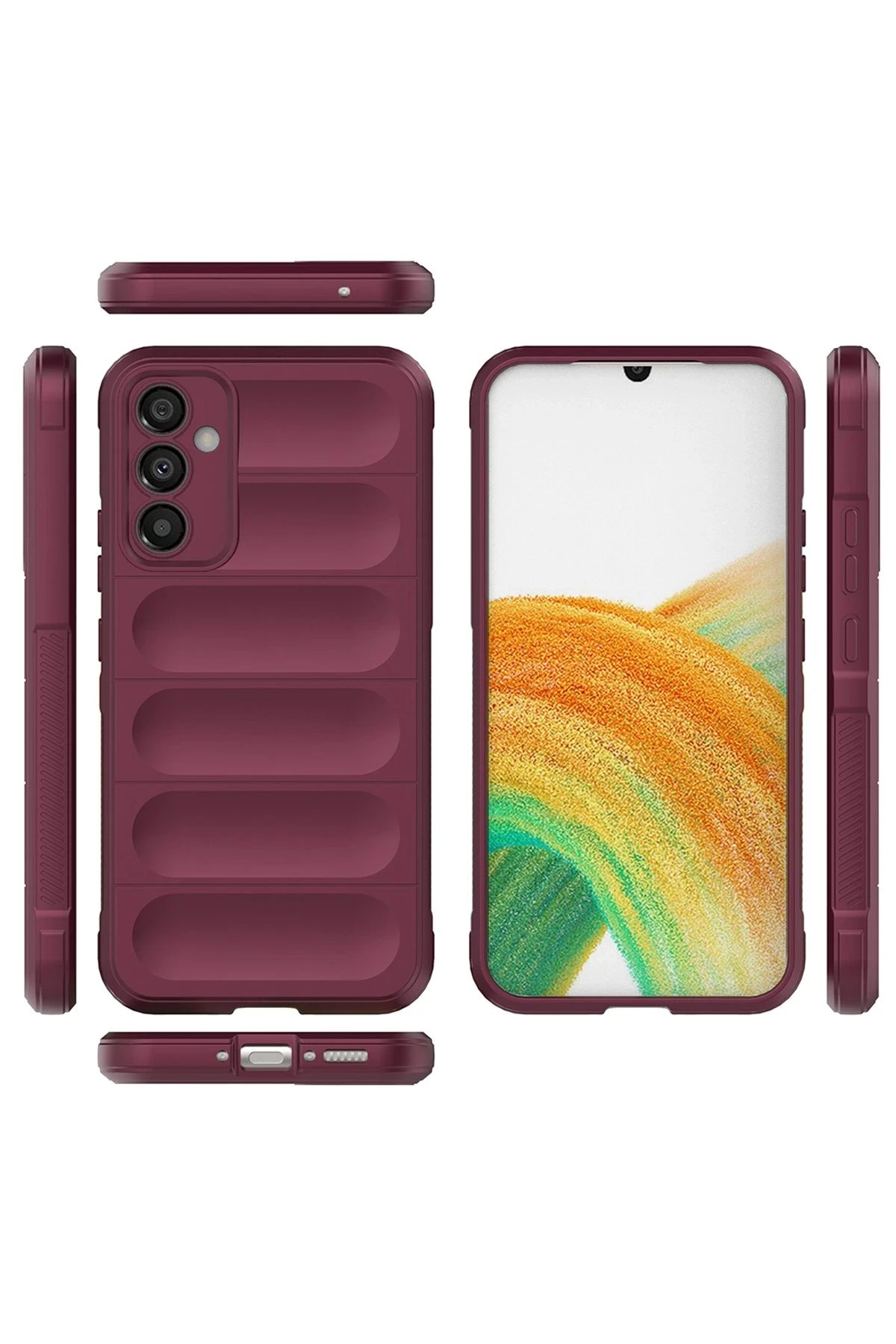 Newface Samsung Galaxy M34 5G Kılıf Optimum Silikon - Bordo