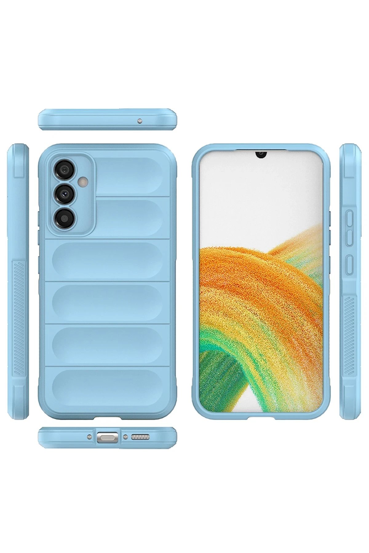 Newface Samsung Galaxy M34 5G Kılıf Optimum Silikon - Sky Blue