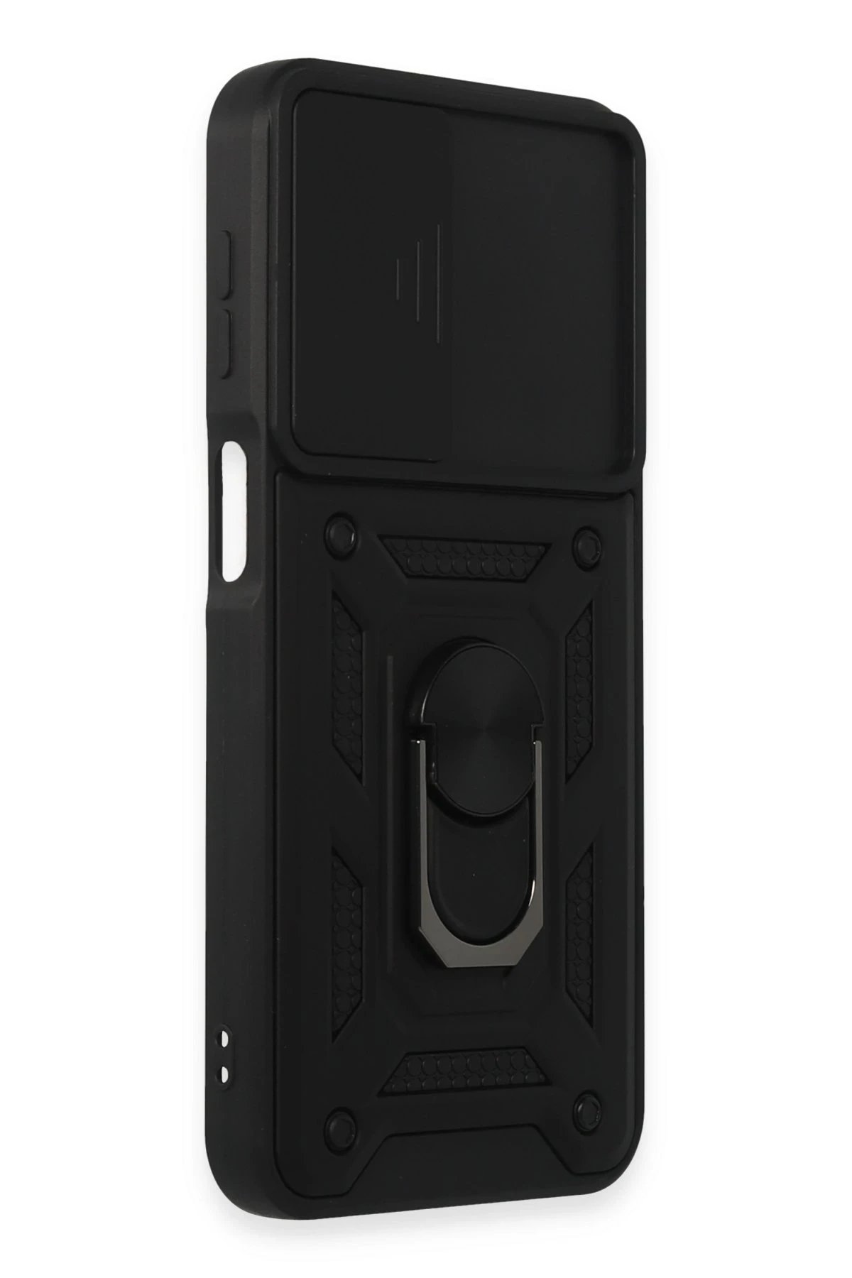 Newface Samsung Galaxy M34 5G Kılıf Pars Lens Yüzüklü Silikon - Siyah