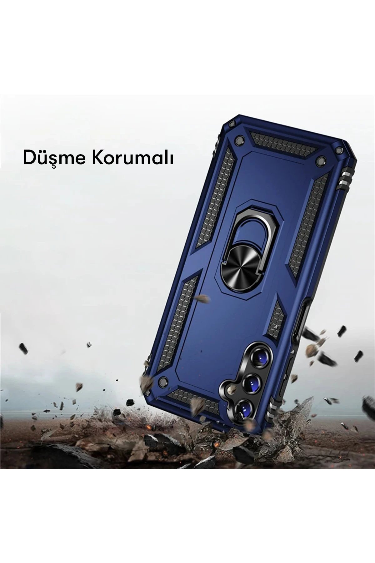 Newface Samsung Galaxy A04S Kılıf Sofya Yüzüklü Silikon Kapak - Kırmızı