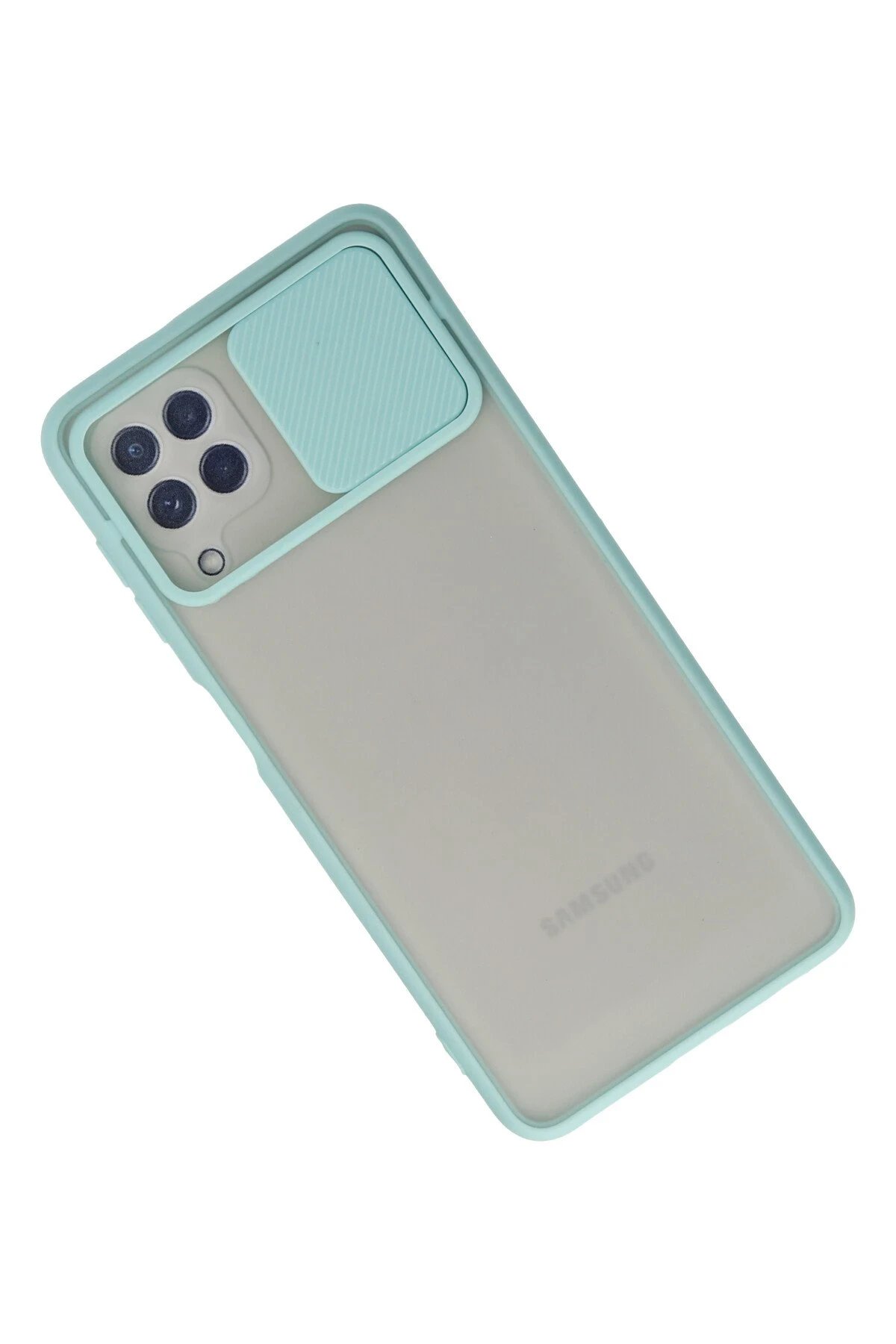 Newface Samsung Galaxy A22 Kılıf Palm Buzlu Kamera Sürgülü Silikon uaz