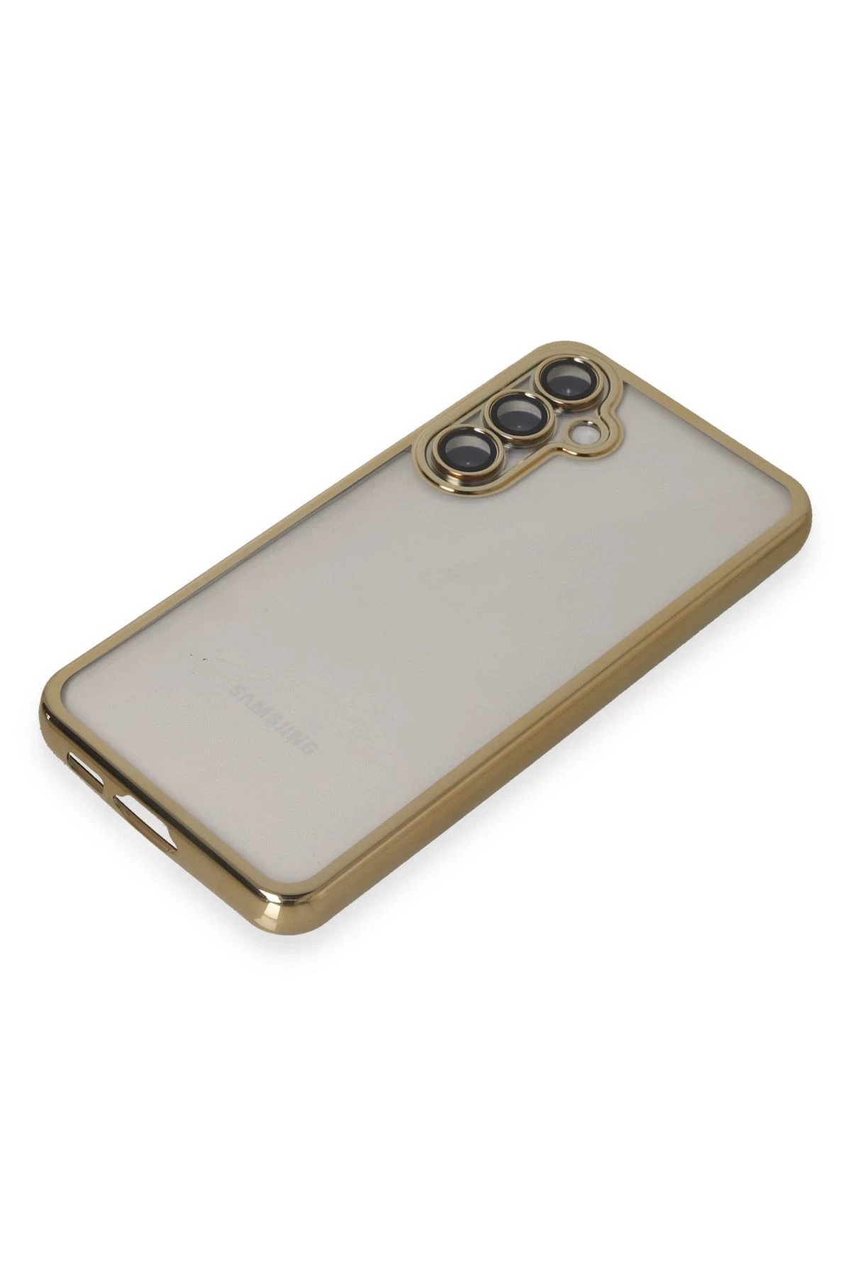 Newface Samsung Galaxy S23 FE Kılıf Razer Lensli Silikon - Gold