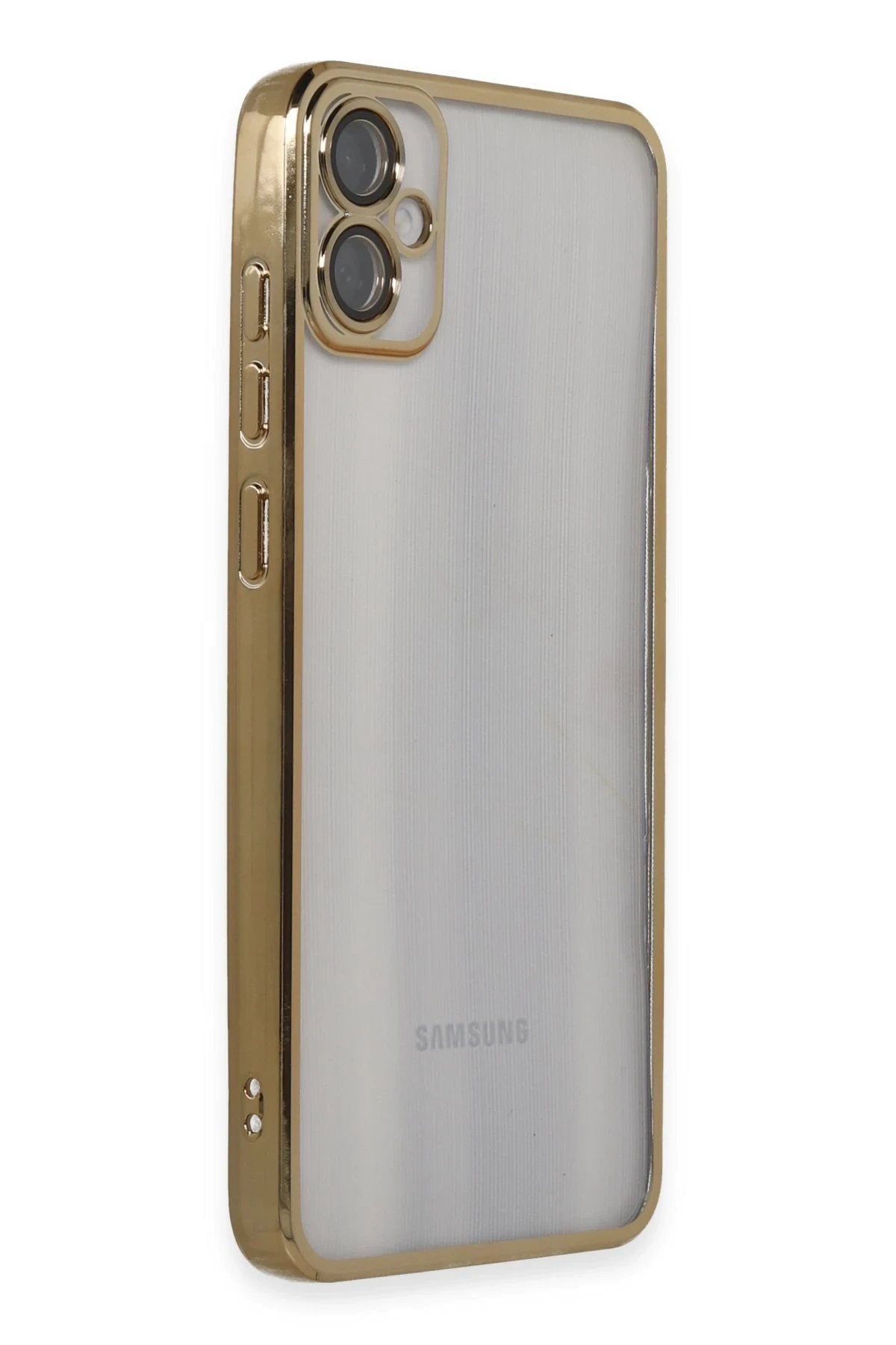 Newface Samsung Galaxy A05 Kılıf Razer Lensli Silikon - Gold