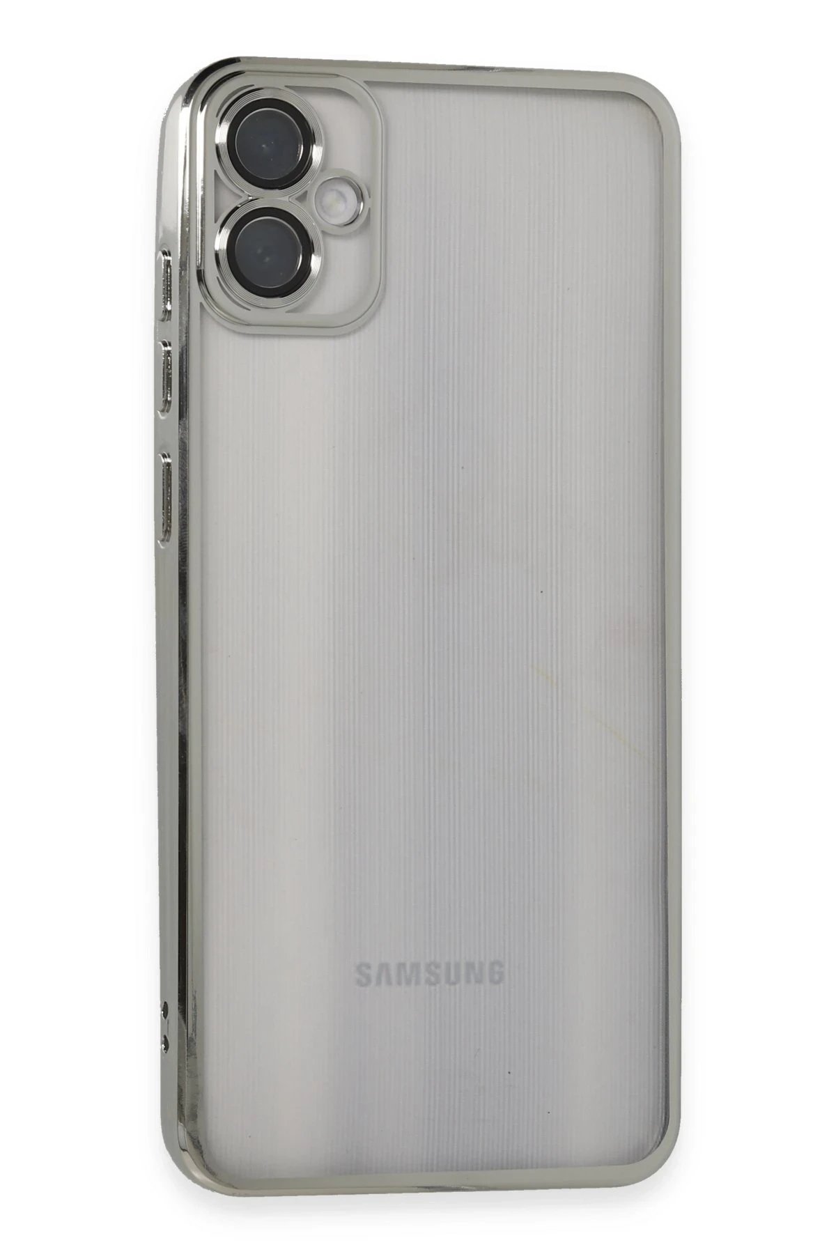 Newface Samsung Galaxy A05 Kılıf Razer Lensli Silikon - Gümüş