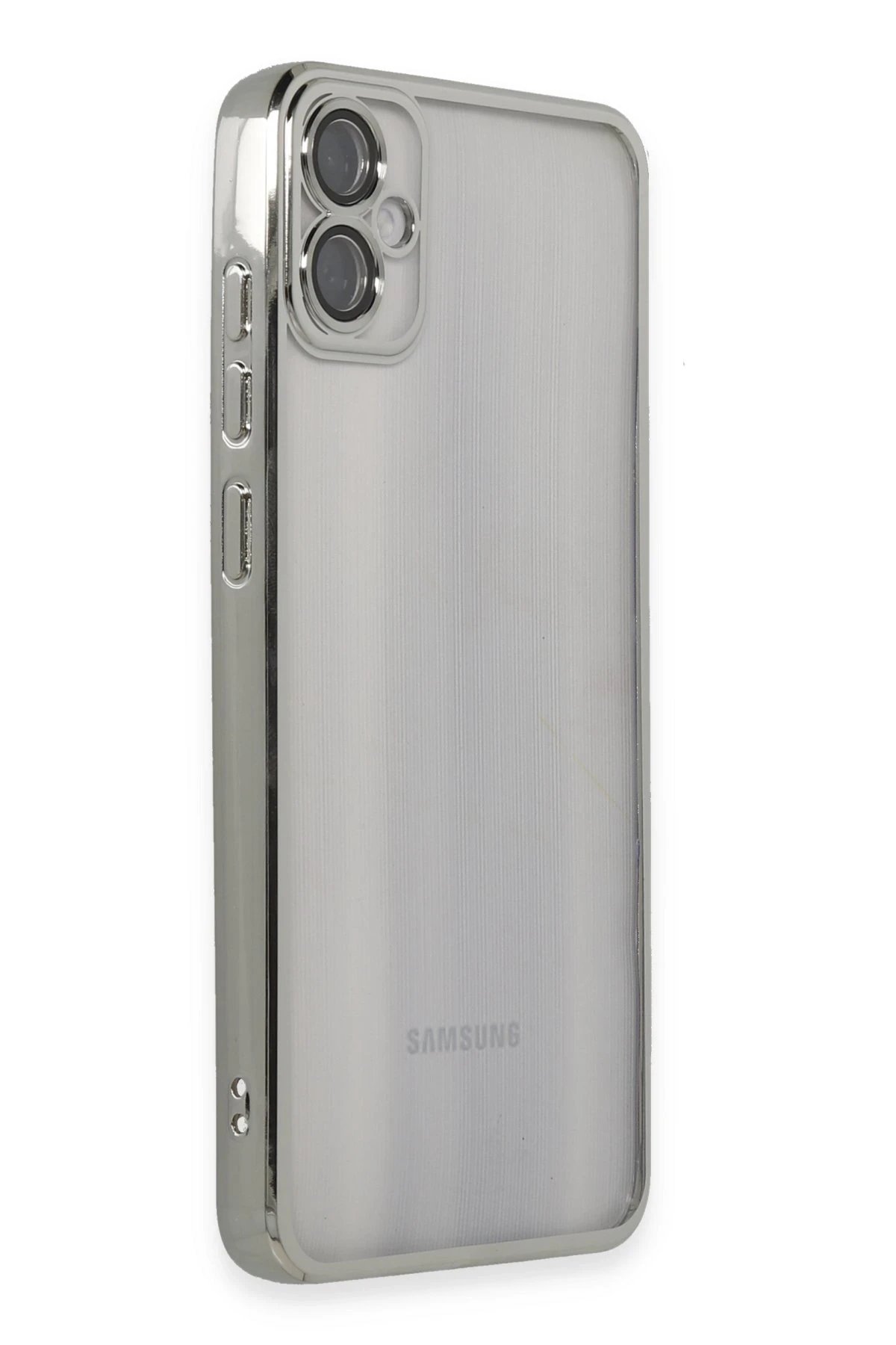 Newface Samsung Galaxy A05 Kılıf Razer Lensli Silikon - Gümüş