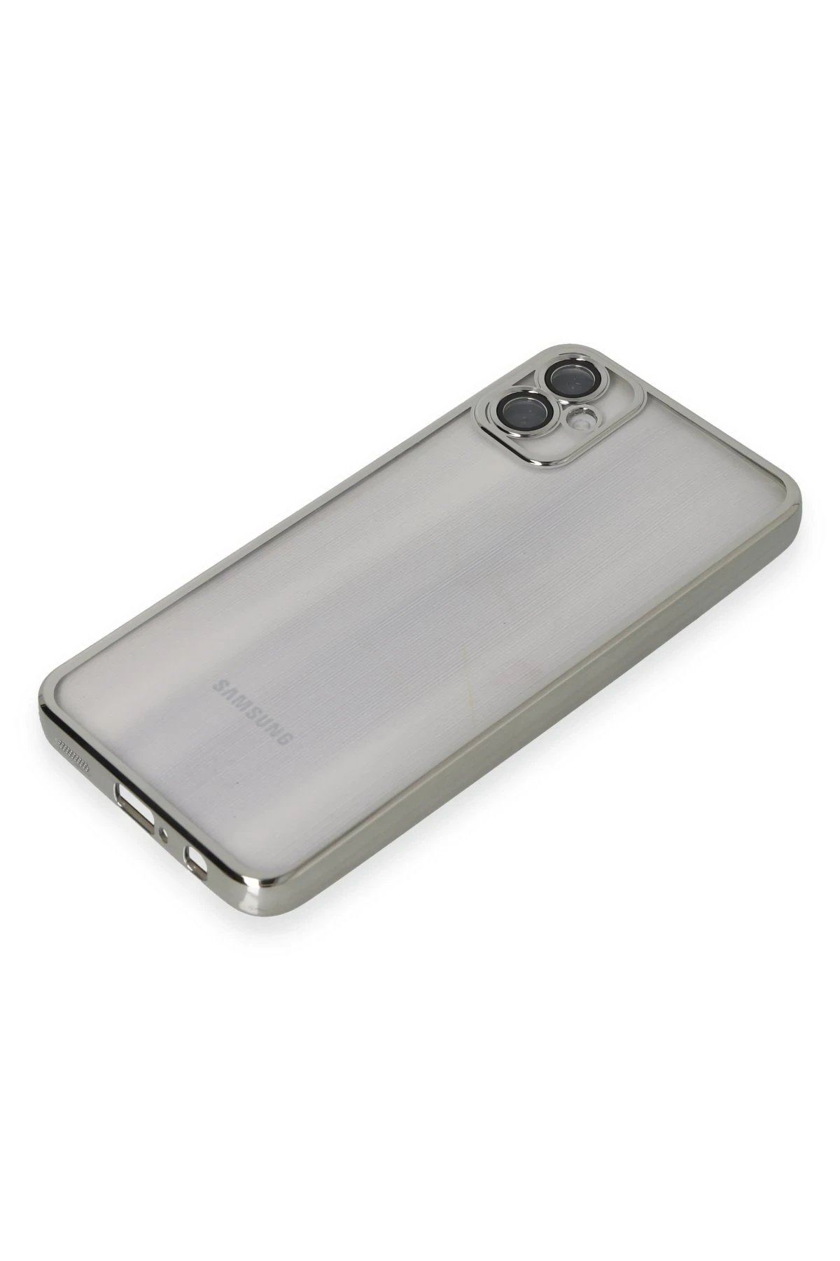 Newface Samsung Galaxy A05 Kılıf Razer Lensli Silikon - Gümüş