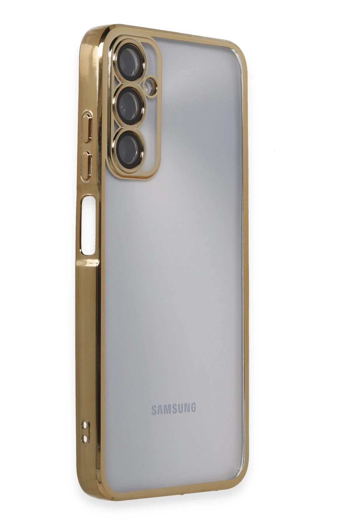 Newface Samsung Galaxy A05S Kılıf Razer Lensli Silikon - Gold